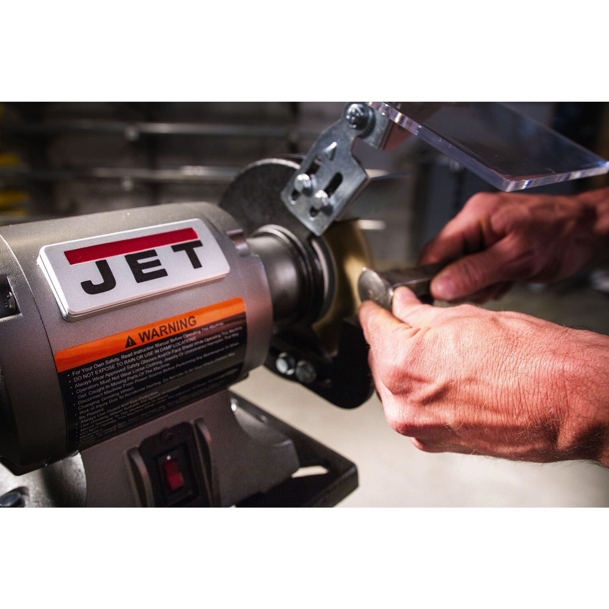JET Bench Grinder 6-Inch w/ Wire Wheel, 3450 RPM, 115V 1Ph (JBG-6W)