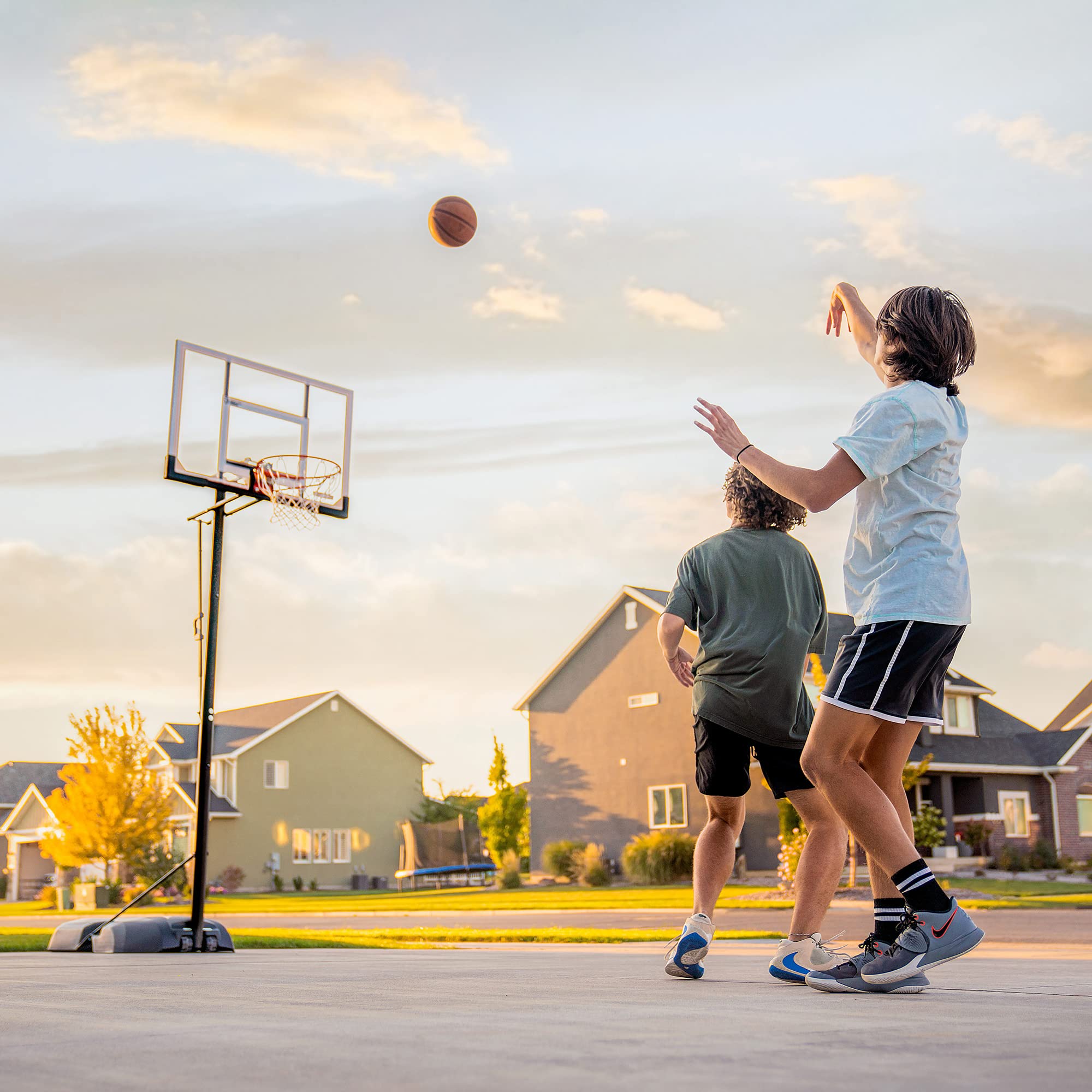 51544 Lifetime Front Court Portable Basketball System, 50 Inch Shatterproof Backboard