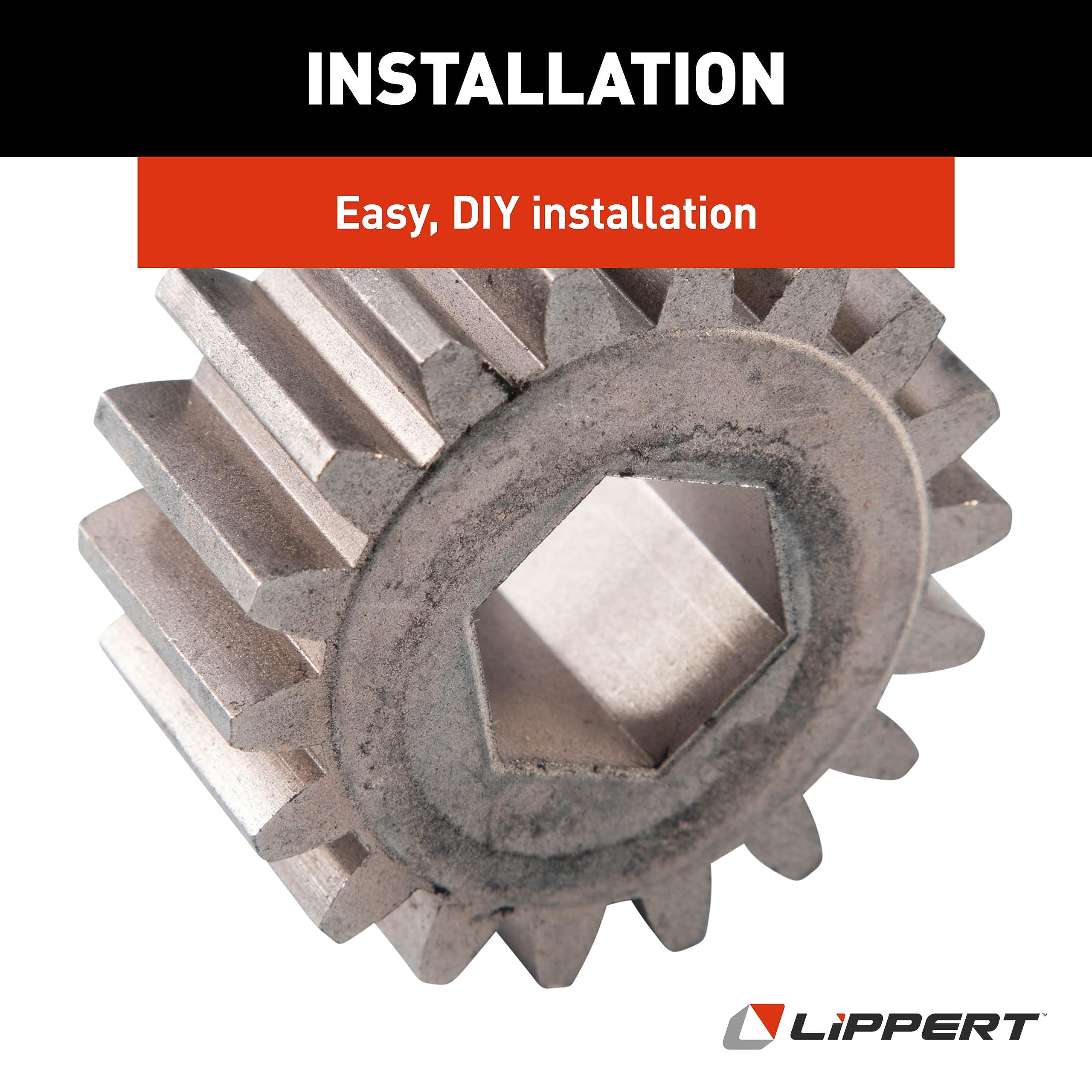 18-Tooth Lippert Replacement Spur Gear for Through-Frame Slide-Out on RVs, 12 DP/14.5 PA, Exact-Match Component, Easy DIY Installation - 122739