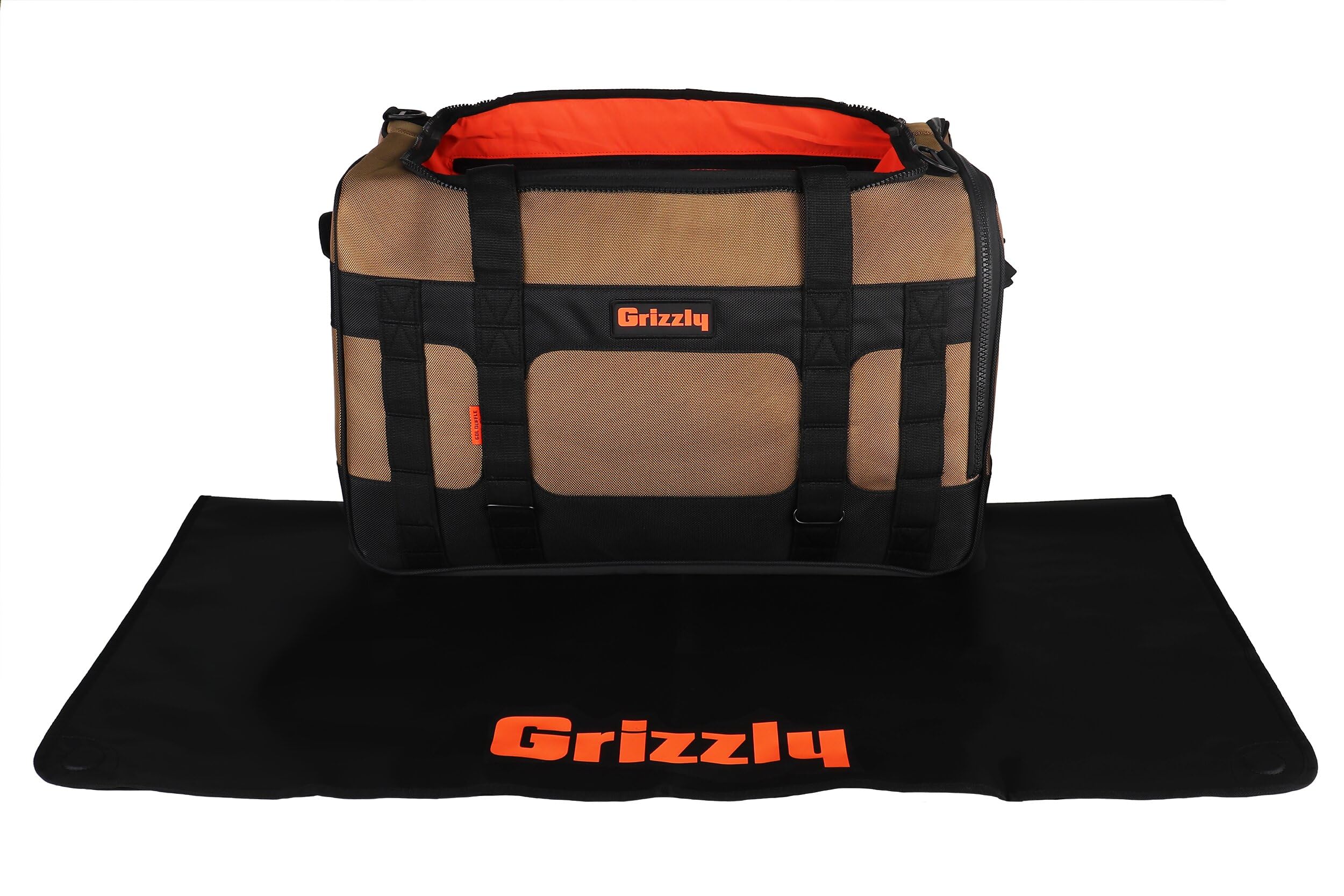 Duffle Grizzly 60 | Heavy-Duty Construction | Water Resistant Base | 60L Capacity | Large Storage Pocket | Tan