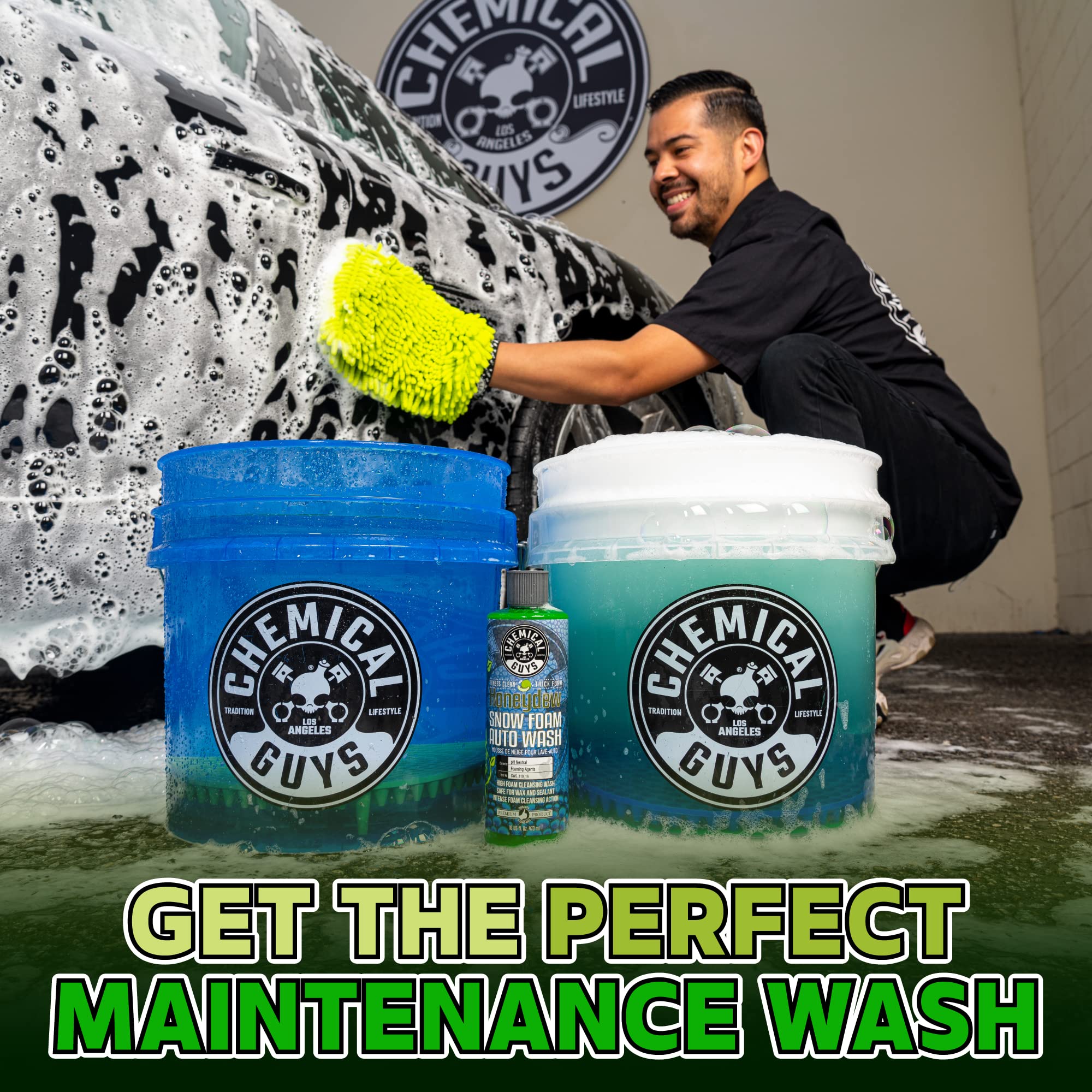 Honeydew Snow Foam Car Wash Soap Chemical Guys CWS_110_16 (Works with Foam Cannons, Foam Guns or Bucket Washes) Safe for Cars, Trucks, Motorcycles, RVs & More, 16 fl oz, Honeydew Scent
