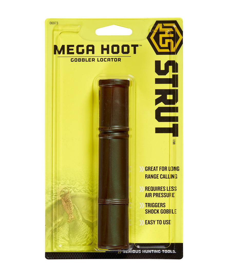 HS Strut HUNTERS SPECIALTIES Mega Hoot Owl Gobbler Locator Rasp Sound Long Distance Turkey Mouth Call,Brown