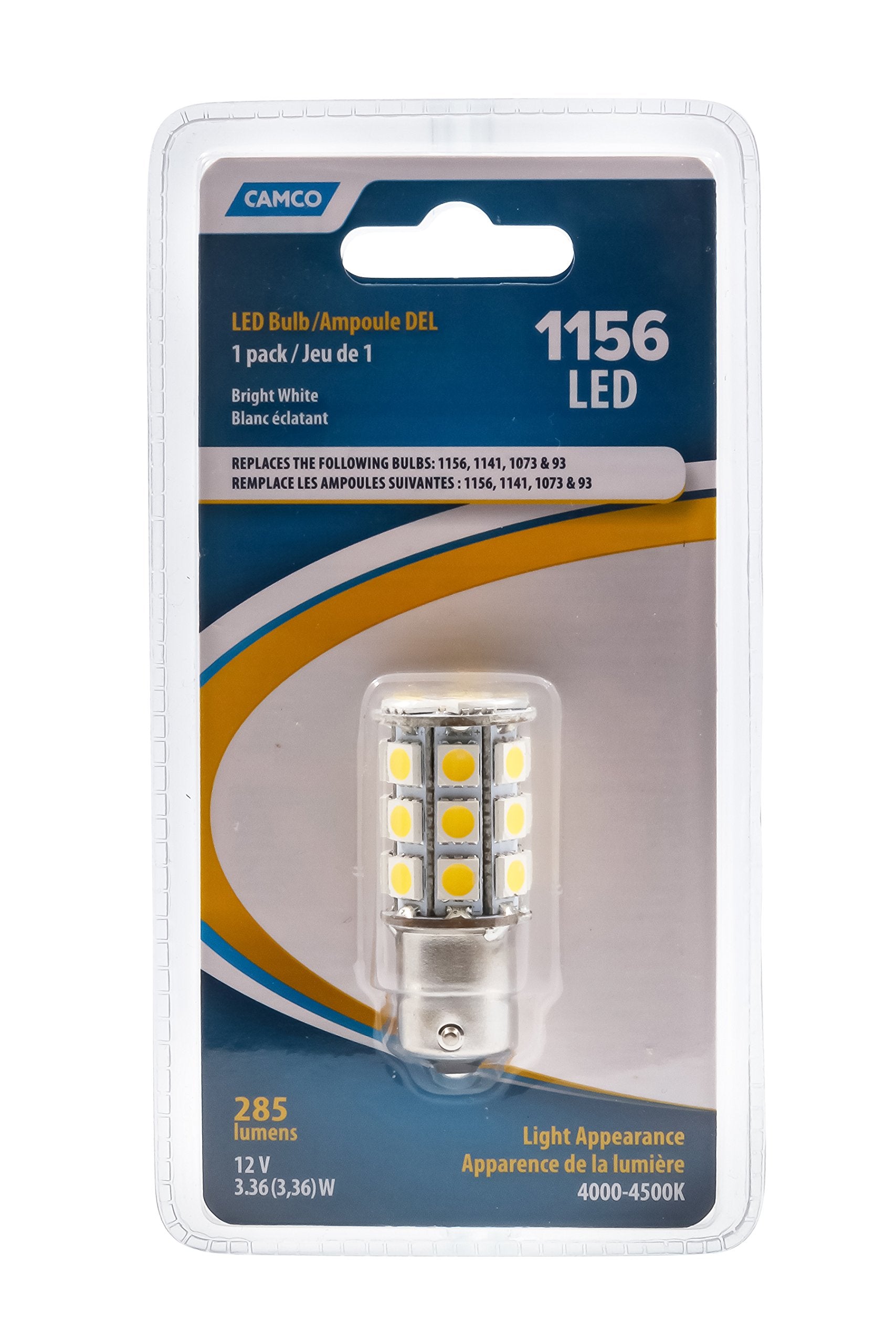 Camco LED Replacement Bulb Camper & RV | Features 27 Individual Lights for a Bright White Light | 12 Volt Bulb | 1-Pack (54605)