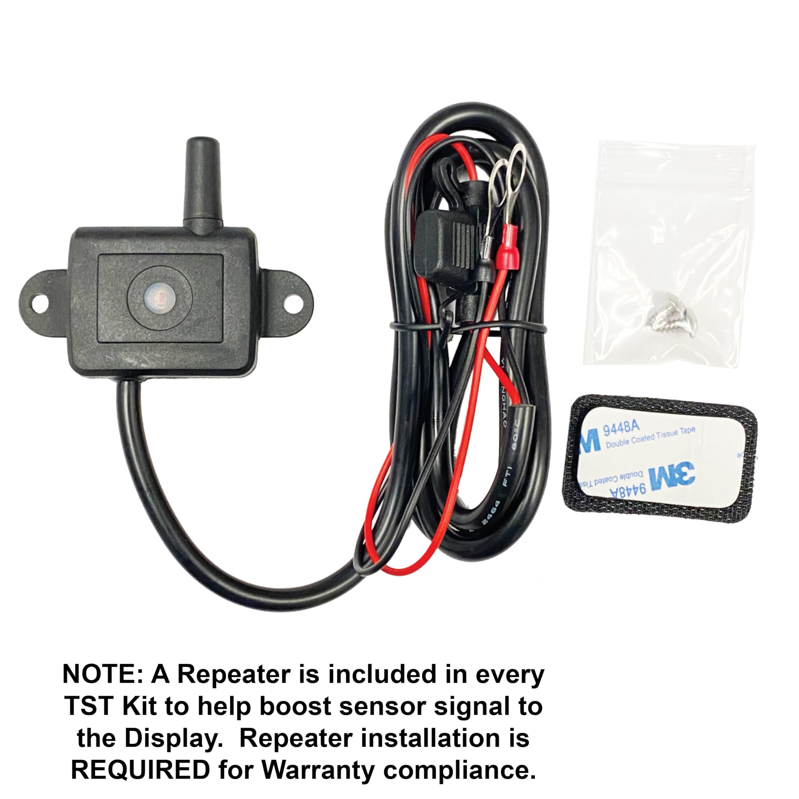 4 Sensor TST 507 Flow Through Tire Monitoring System with Monochrome Display - Handles Multiple Trailers