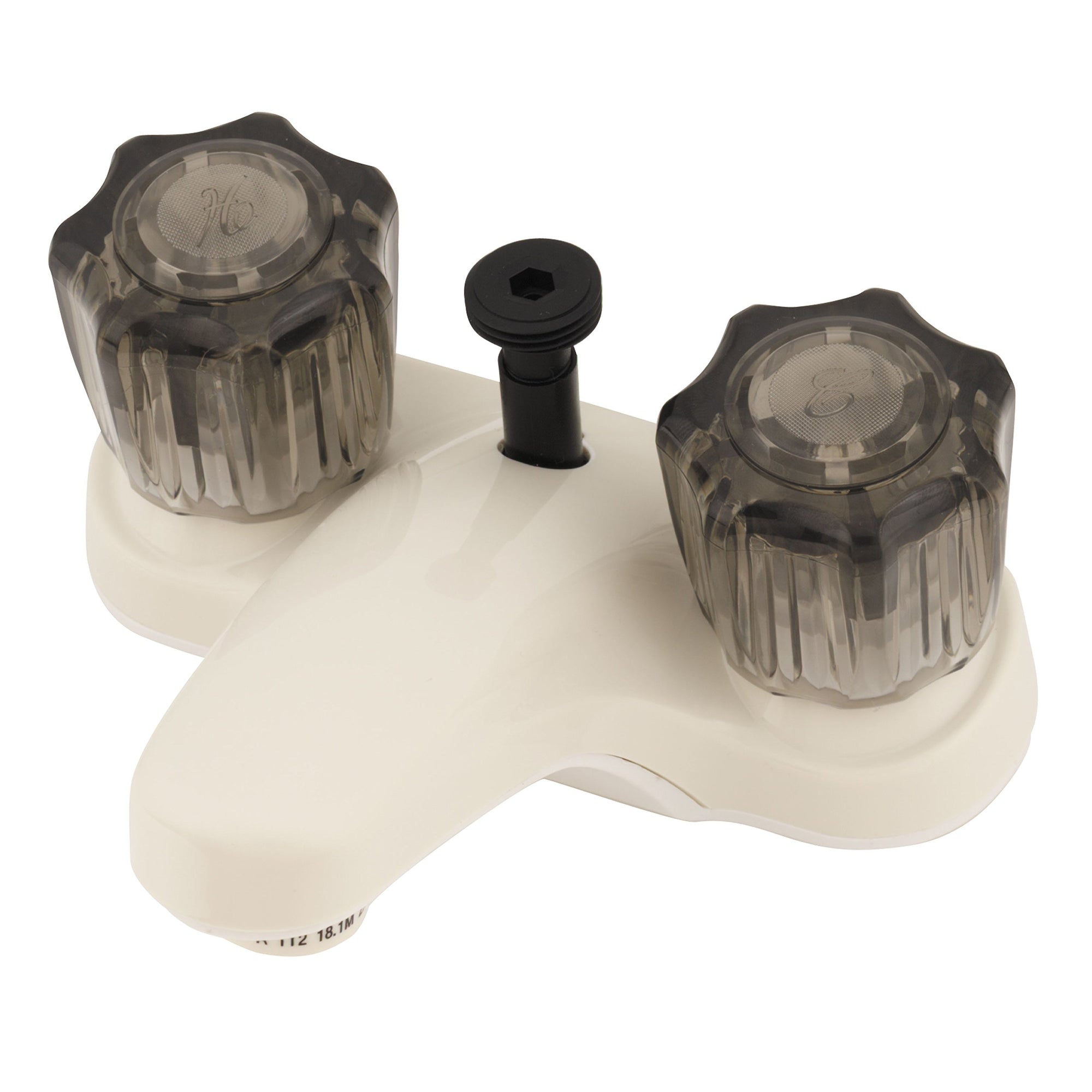 U-YCJW73B Empire Faucets 4" Non-Metallic Lavatory Diverter with Crystal or Smoked Crystal Handles - Biscuit