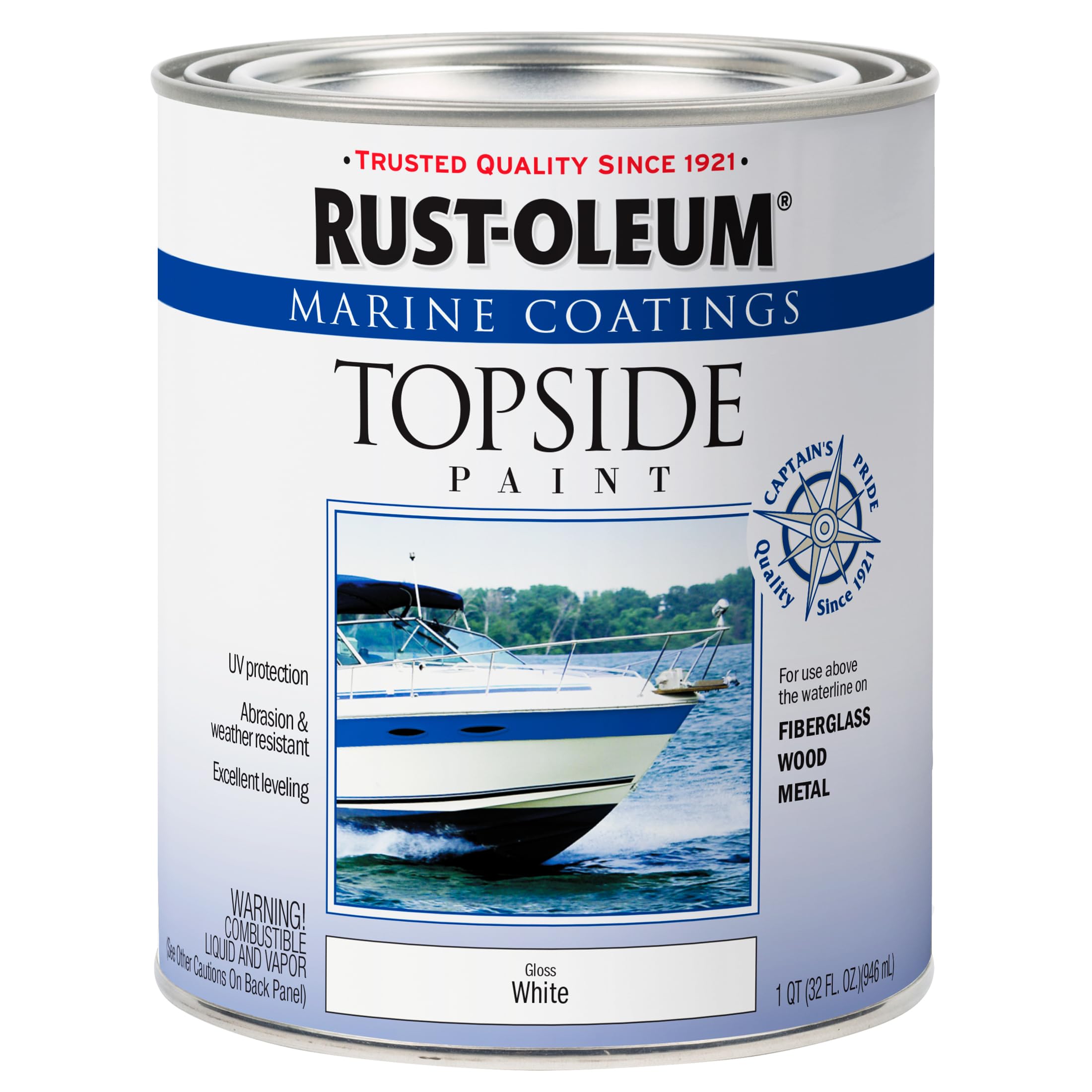 Marine Coatings Rust-Oleum 396959​ Topside Paint, Quart, White