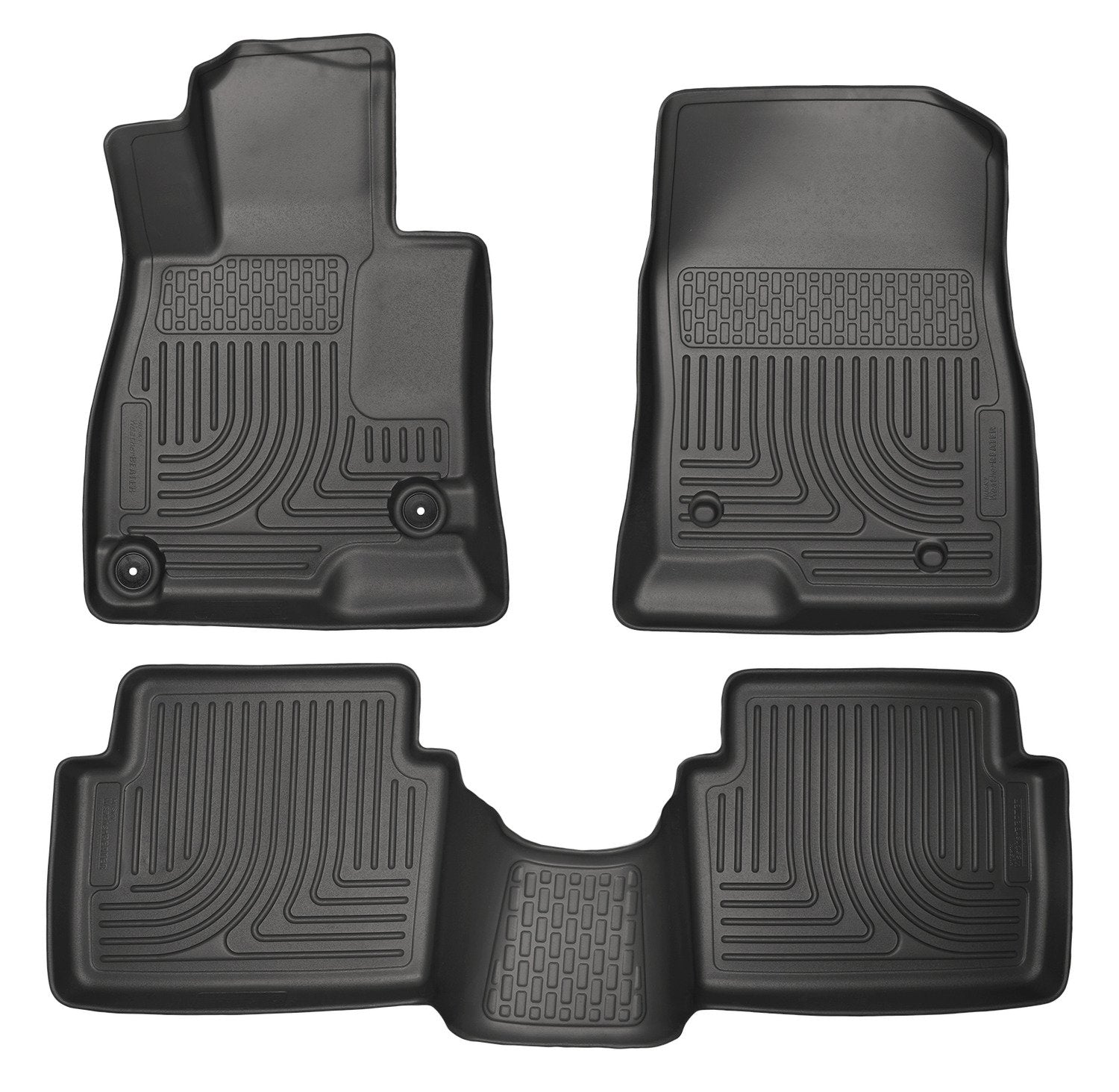 Weatherbeater Husky Liners Floor Mats | Fits 2014-2018 Mazda 3 Hatchback/Sedan | Front & 2nd Row, 3-pc Black - 98651