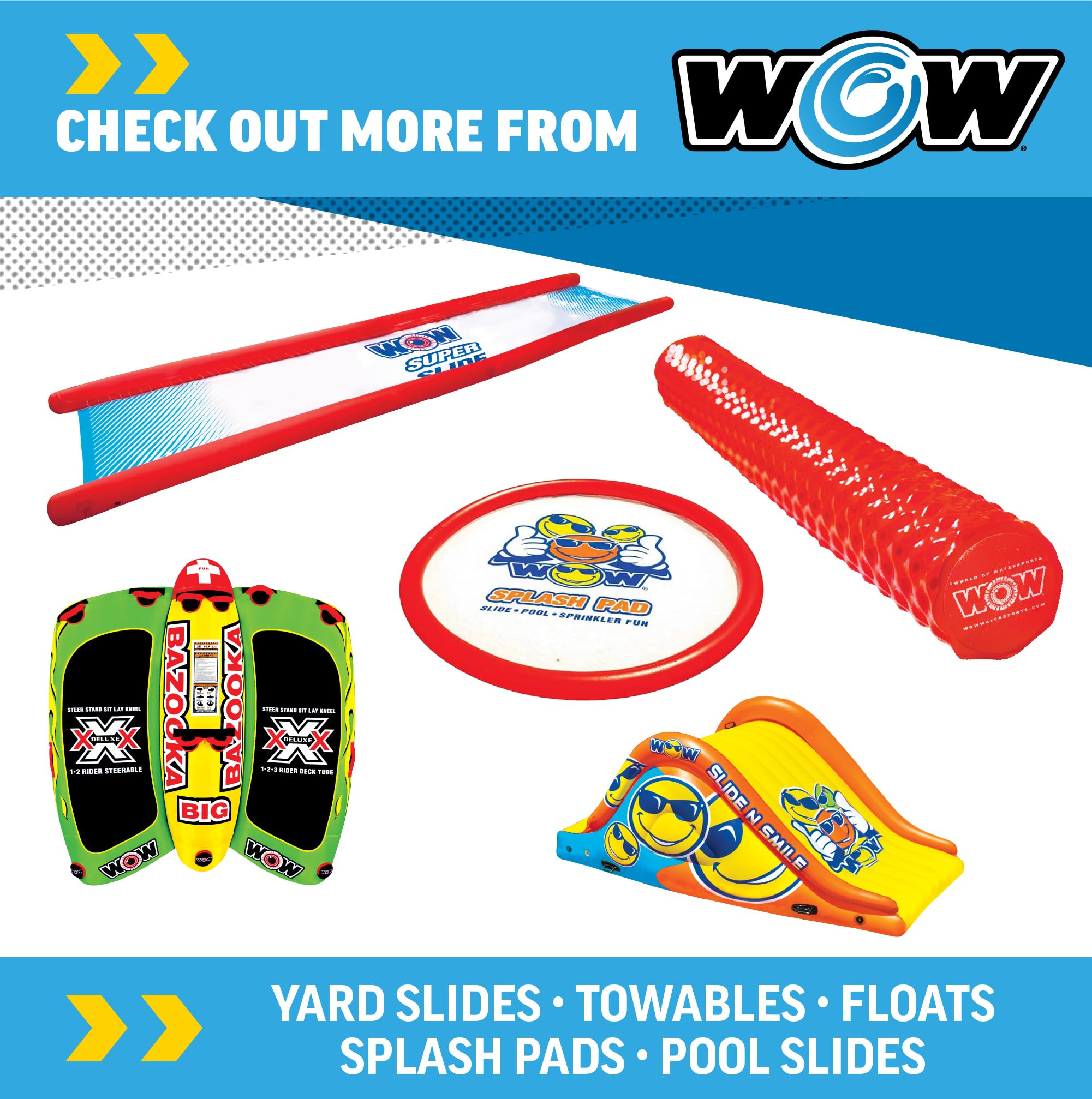 Heavy Duty Vinyl Jumbo Pool Noodle – Wow Sports Swimming Pool Float, Lake Float for Kids & Adults – Supports Up to 250 lbs