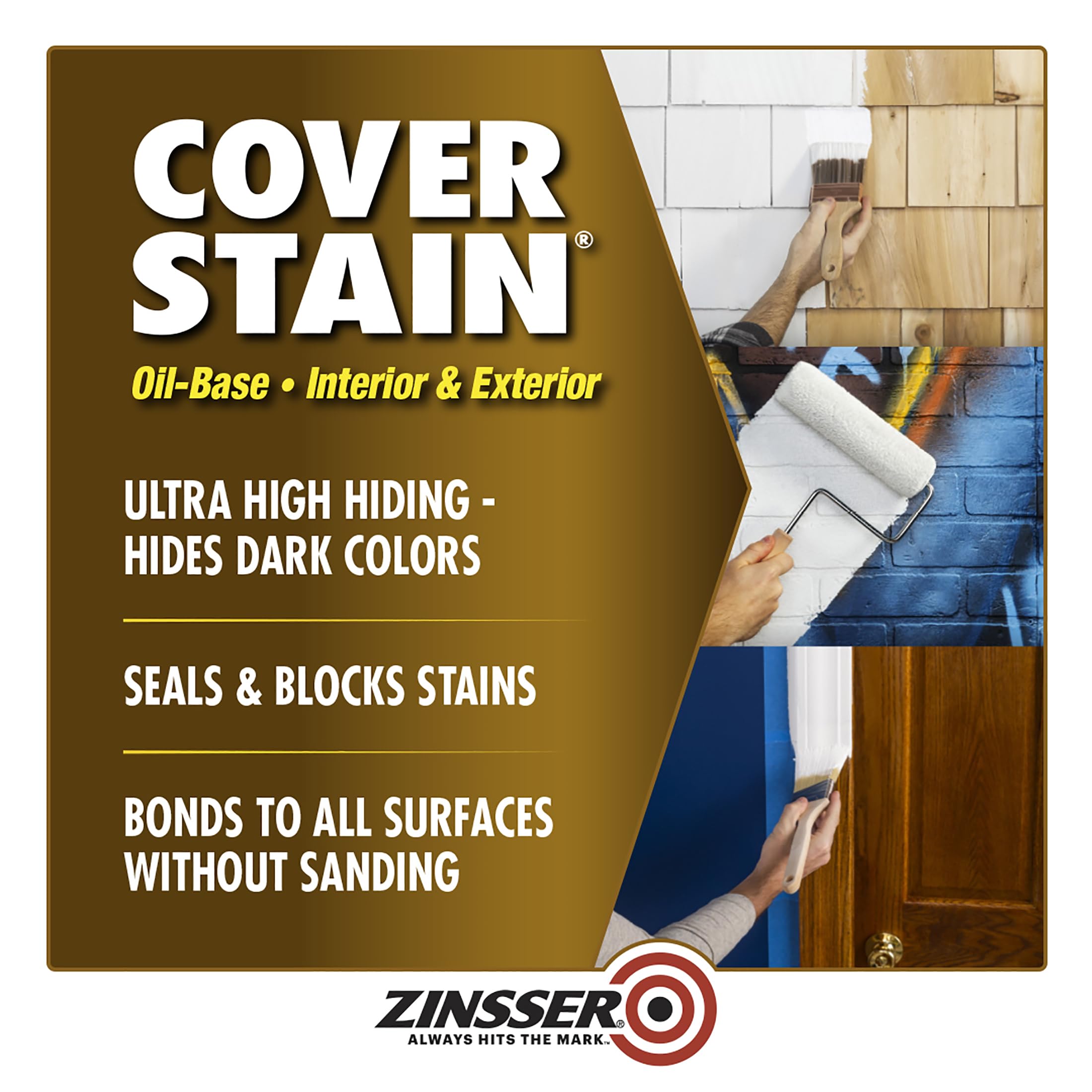 Rust-Oleum Zinsser 3554 High Hide Cover Stain Primer and Sealer, White 32 Fl Oz (Pack of 1)