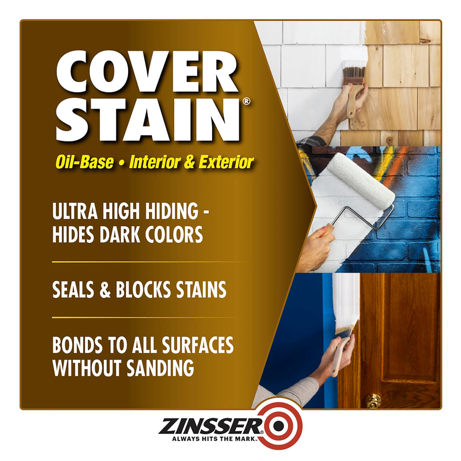 Rust-Oleum Zinsser 3554 High Hide Cover Stain Primer and Sealer, White 32 Fl Oz (Pack of 1)