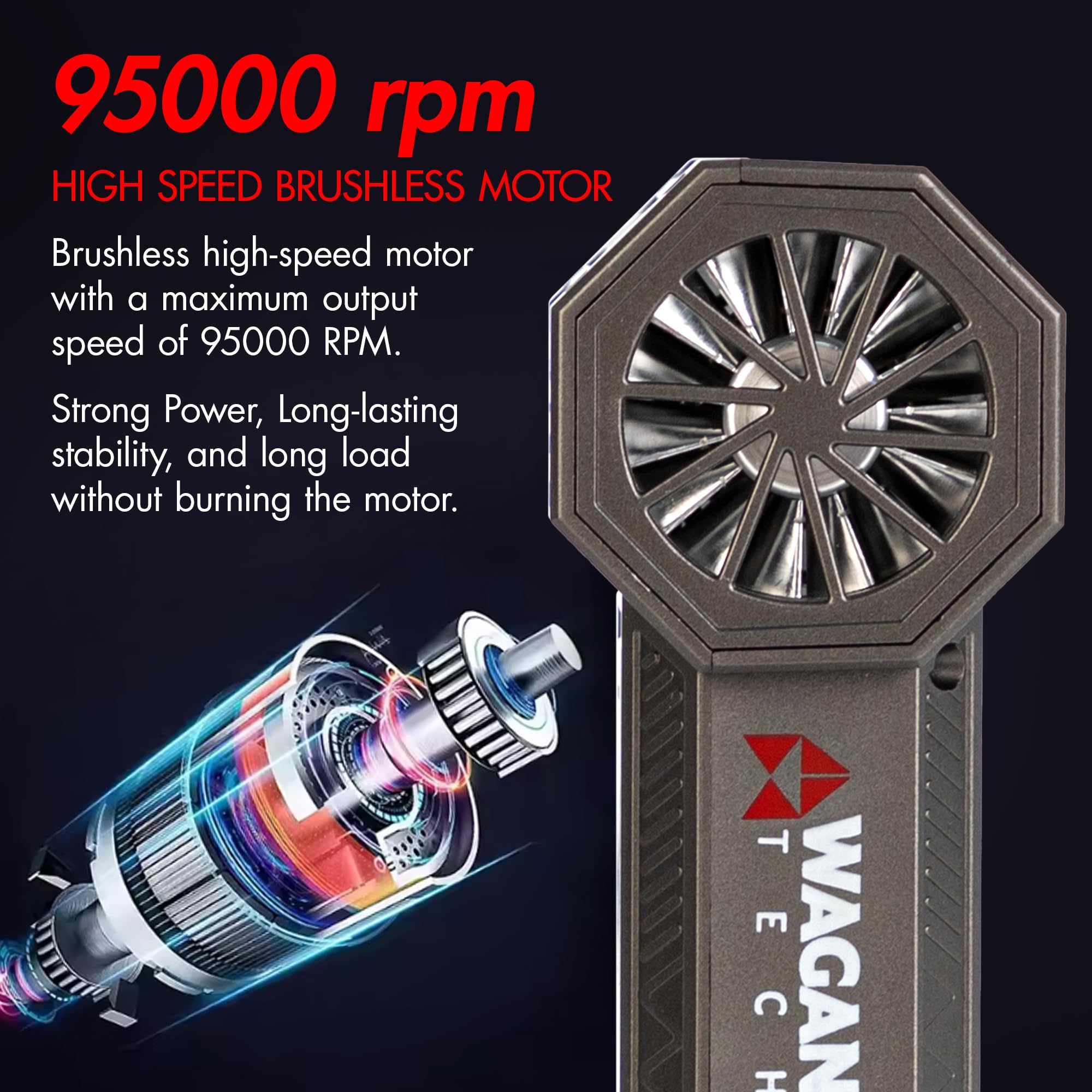 Wagan iOnBoost V8 Jet 1200A Peak Jump Starter with 12V Turbo Air Blower Portable Lithium Car Battery Up to 4.0L V8 or 2.0L Diesel 95,000RPM Cordless Jet Blower Power Bank, for Car Home Use