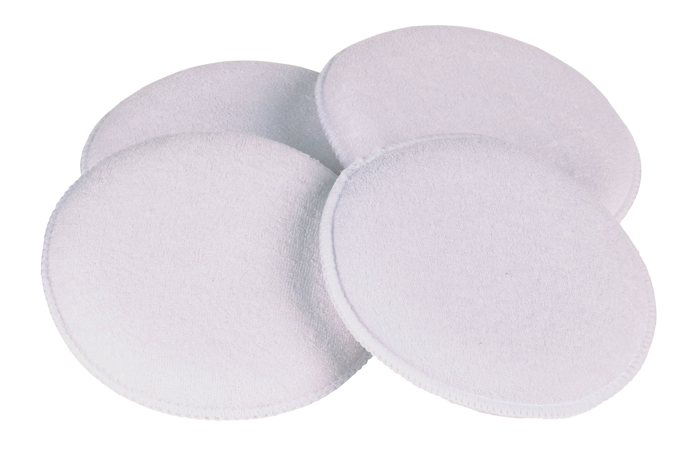 40119 Carrand Terry Cloth 5" Round Applicator Pad, 4 Pack, White