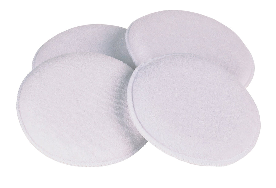 40119 Carrand Terry Cloth 5" Round Applicator Pad, 4 Pack, White