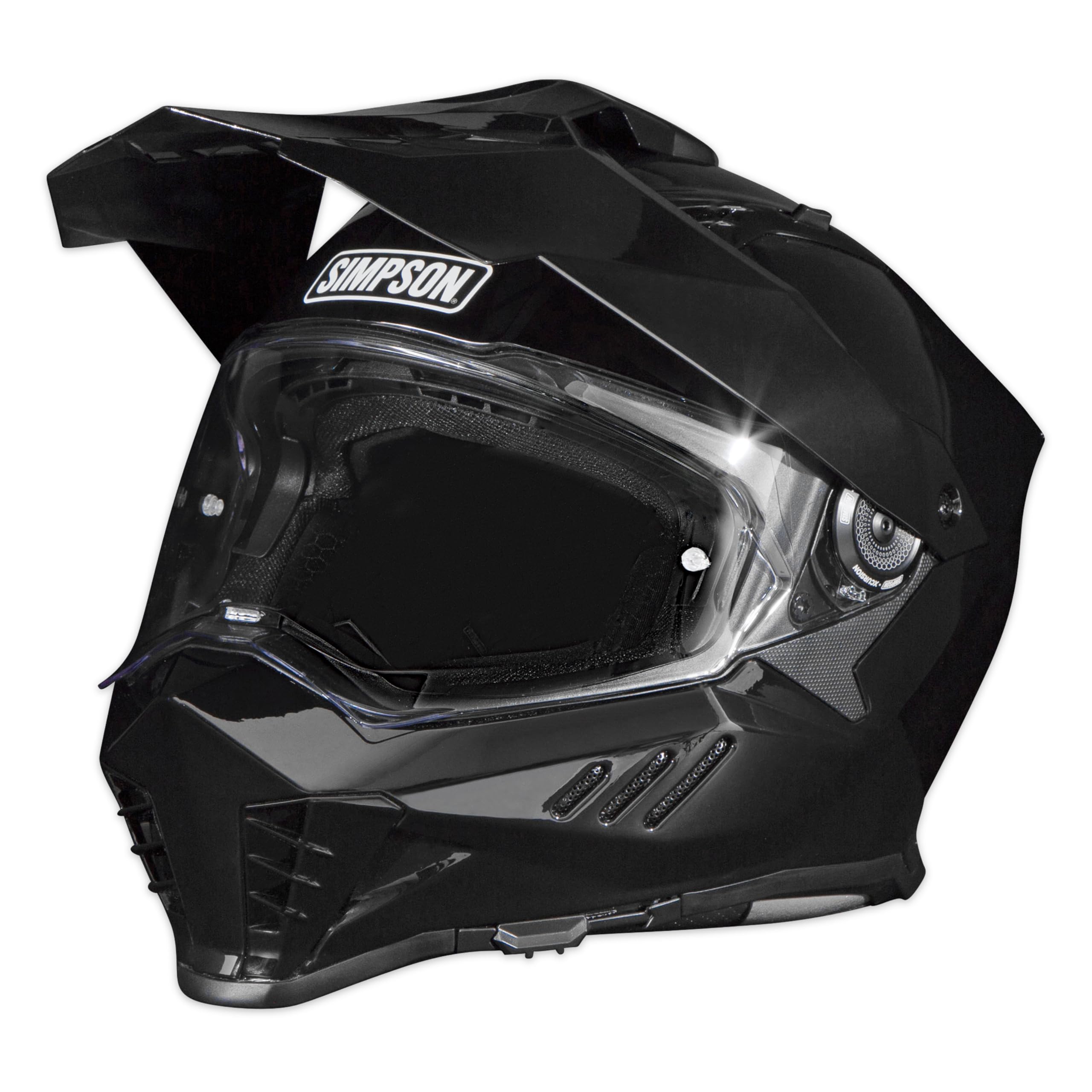 Simpson Motorcycle Xcursion Bandit Helmet - Black - XS | Off Road Dirt Bike UTV Motocross ATV | Full Face | Removable Peak | Clear Pinlock Anti-Fog Visor Shield | DOT ECE Certified (XB2XS)