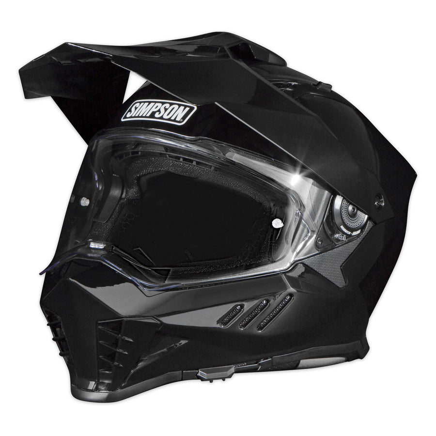Simpson Motorcycle Xcursion Bandit Helmet - Black - XL | Off Road Dirt Bike UTV Motocross ATV | Full Face | Removable Peak | Clear Pinlock Anti-Fog Visor Shield | DOT ECE Certified (XB2XL)