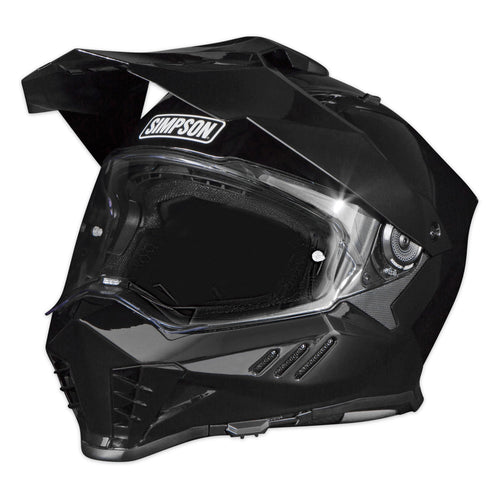 Simpson Motorcycle Xcursion Bandit Helmet - Black - XL | Off Road Dirt Bike UTV Motocross ATV | Full Face | Removable Peak | Clear Pinlock Anti-Fog Visor Shield | DOT ECE Certified (XB2XL)
