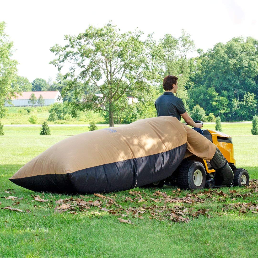 54 Cu. Ft. Pro Leaf Bag TerraKing - 120-inch Opening – For 2 Bag Material collection systems – Ride-On Lawnmowers - Heavy Duty Material – Nylon Bottom - Fast & Easy Leaf Collection [ST95084], Tan