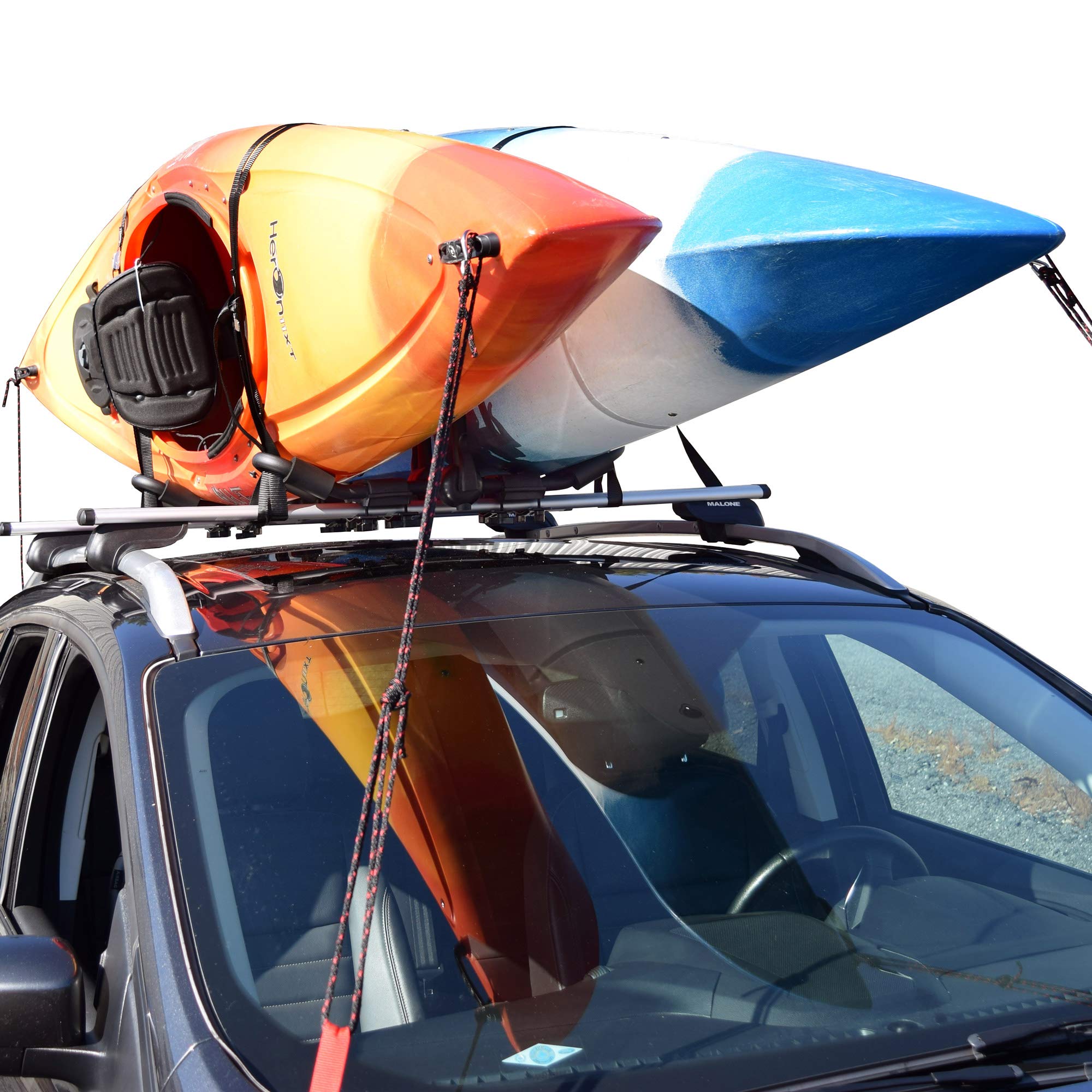 Malone Multi-Rack Foldaway-5™ Folding 1 or 2 Kayak, SUP, Canoe Carrier, Black (MPG125)