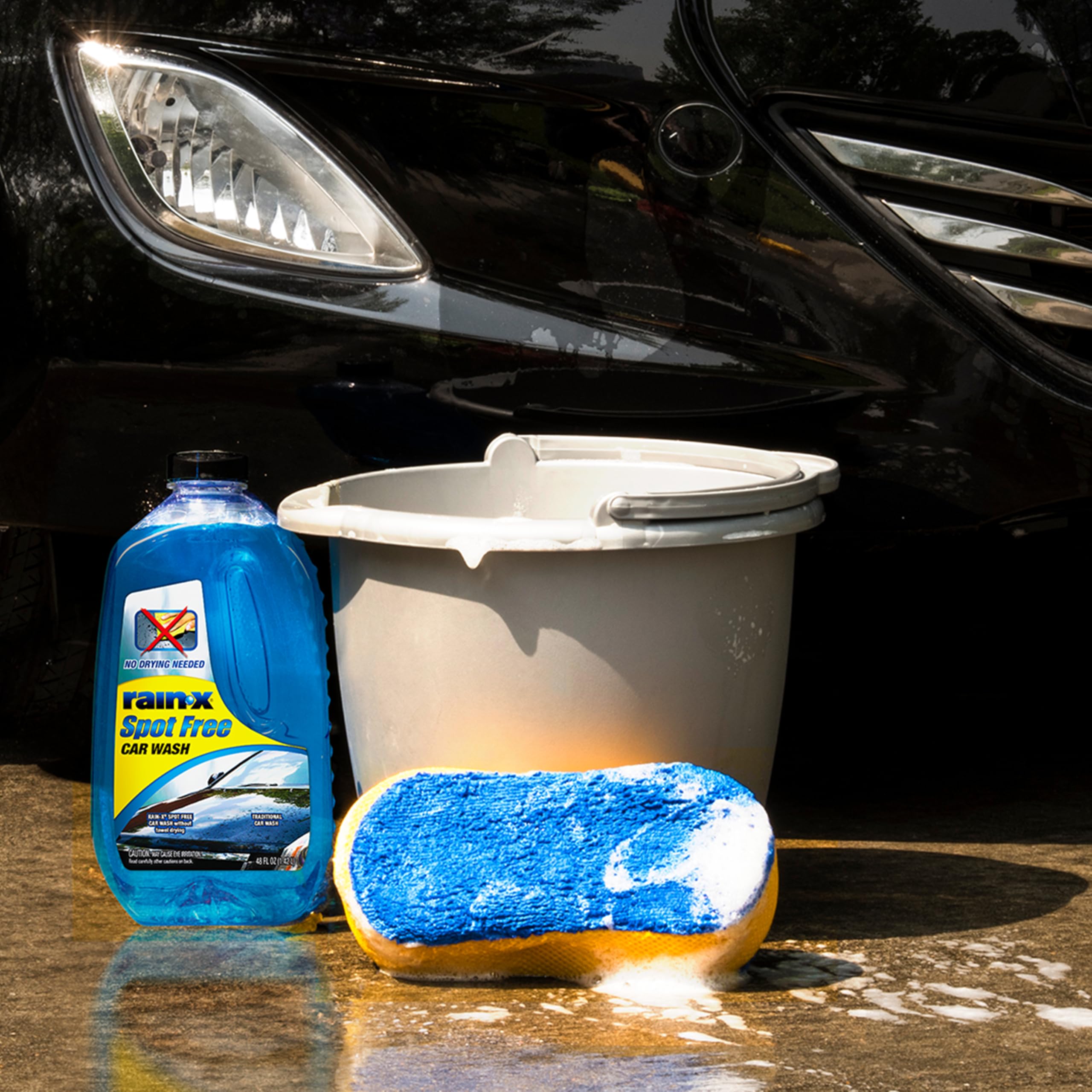 Car Wash Rain-X 620073 - Deep Cleaning, High Foam Soap Provides Spot Free Shine with No Towel Or Hand Drying Needed - Car soap for car cleaning and detailing 48 fl oz