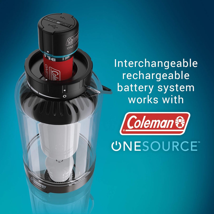 Coleman Rechargeable OneSource Camping Lights, High to Low Adjustable Beam, Durable & Waterproof, Ideal for Emergency, Survival and Outdoor Activities