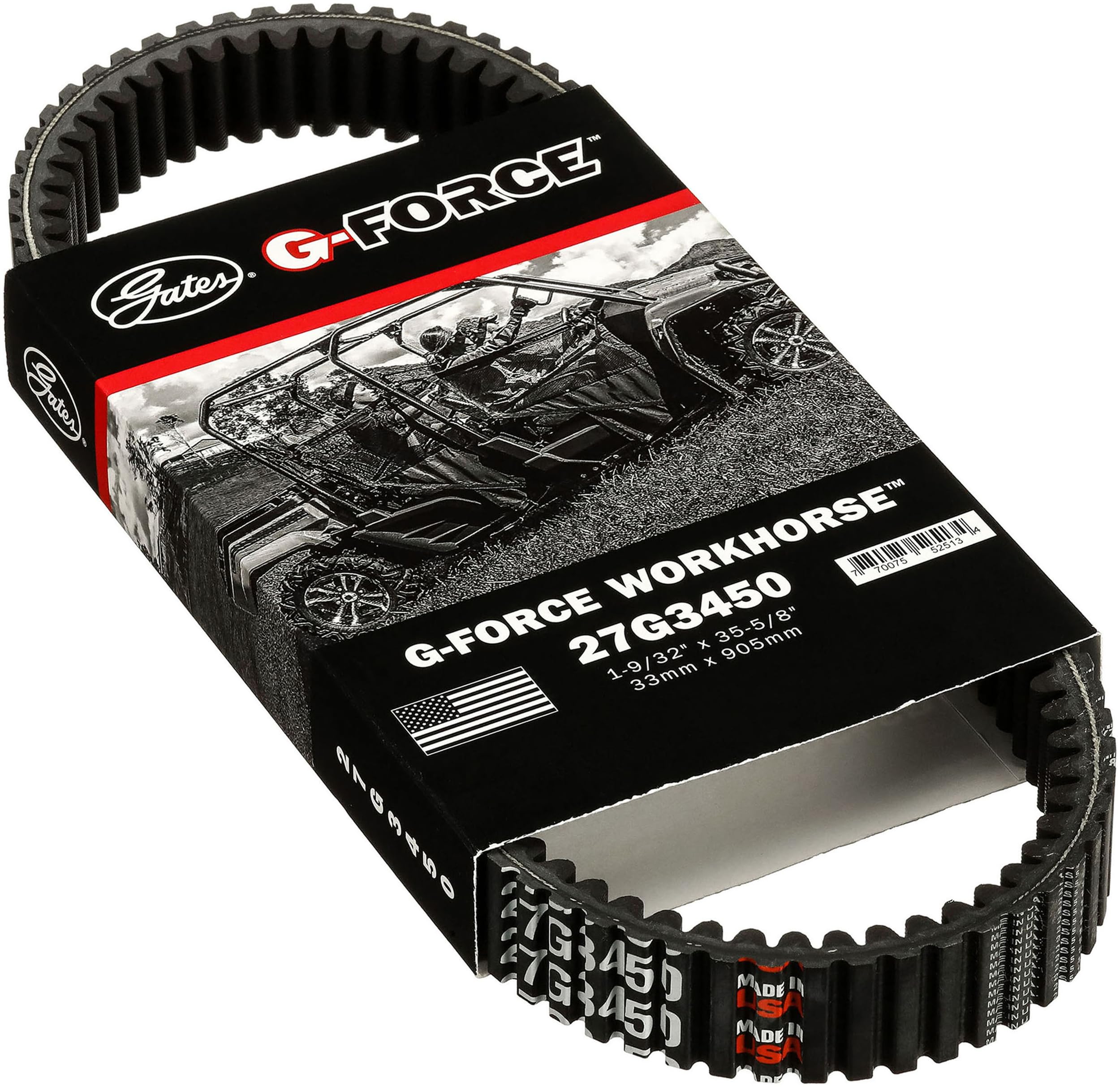 G-Force Gates 27G3450 Continuously Variable Transmission (CVT) Belt, Black
