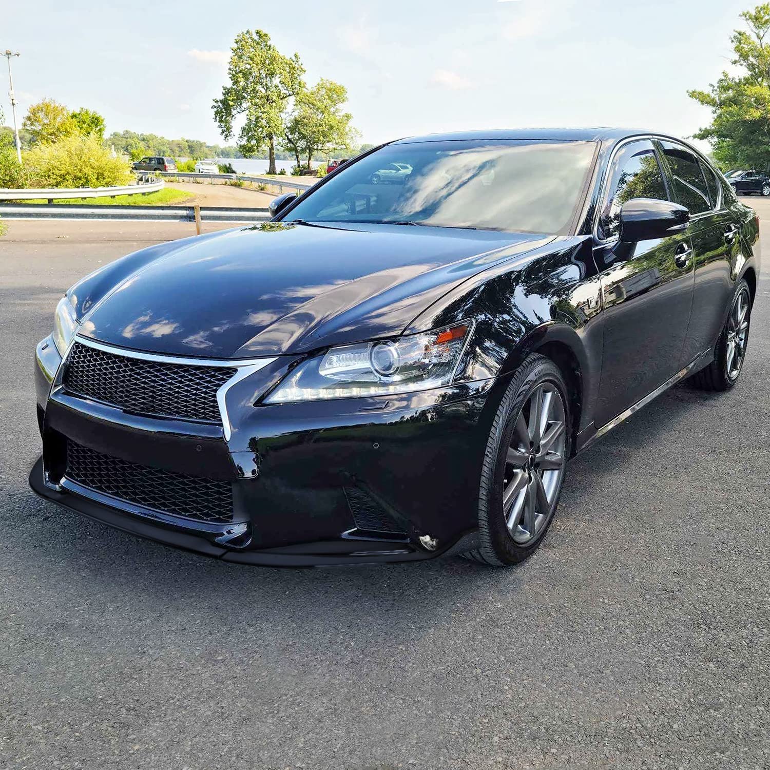 Glossy Black Spec-D Tuning Front Bumper Lip Compatible with Lexus GS F-Sport 2013-2015