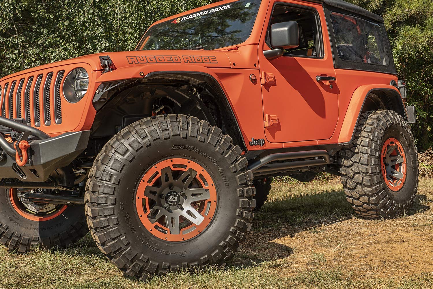 RRC Rocker Guards Rugged Ridge 11504.37; 18-Current Jeep Wrangler JL, 2 Door