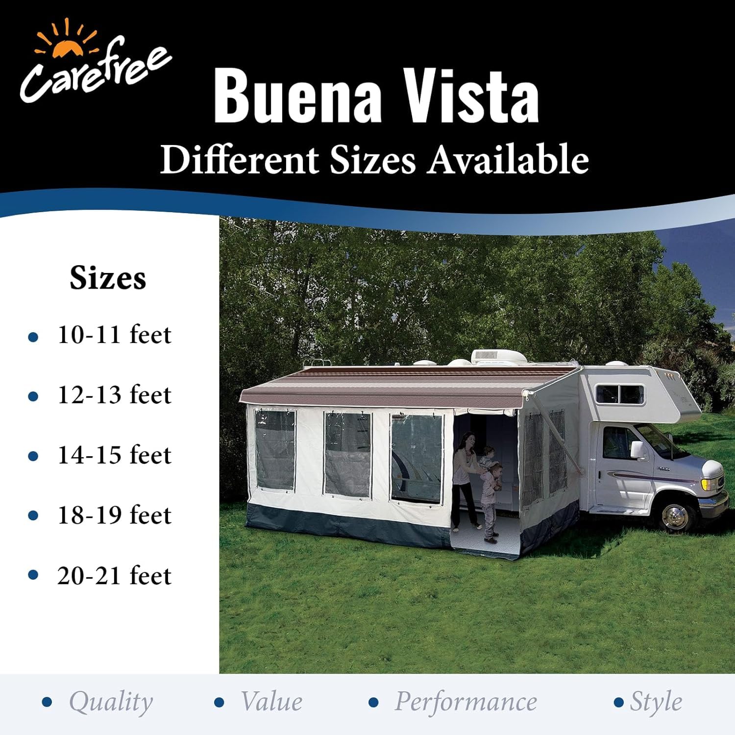 Buena Vista Plus 14' Carefree Room, Gray with Dark Gray Trim