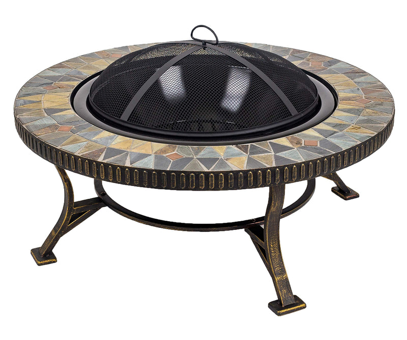 GHP Group Pleasant Hearth OFW088RC fire Pit, Rubbed Gold