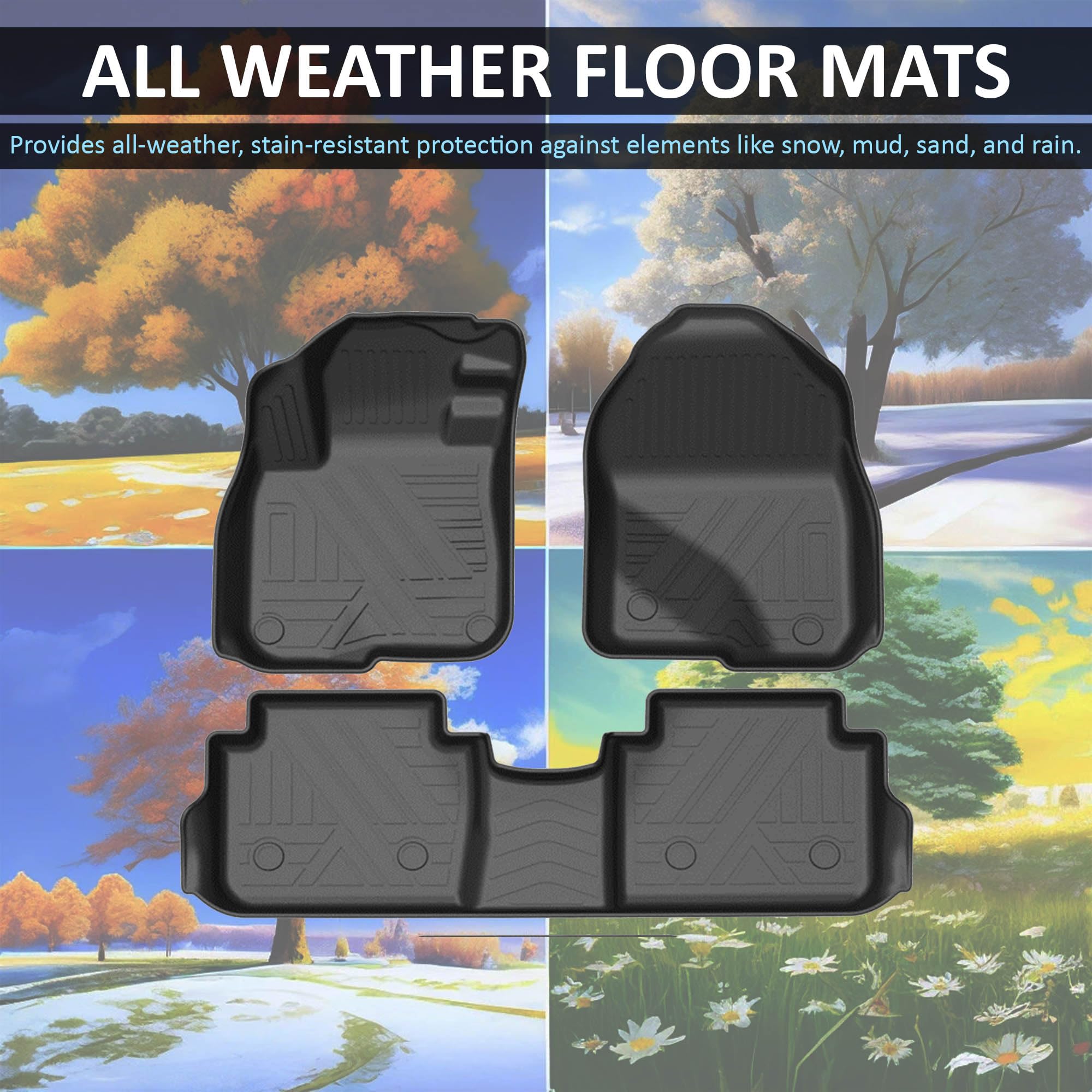 TOTALINER Black Horse Heavy Duty Floor Mat Anti-Skid Black 1.37'' Thickness Compatible with 2017-2022 Honda CR-V-FMHCR17