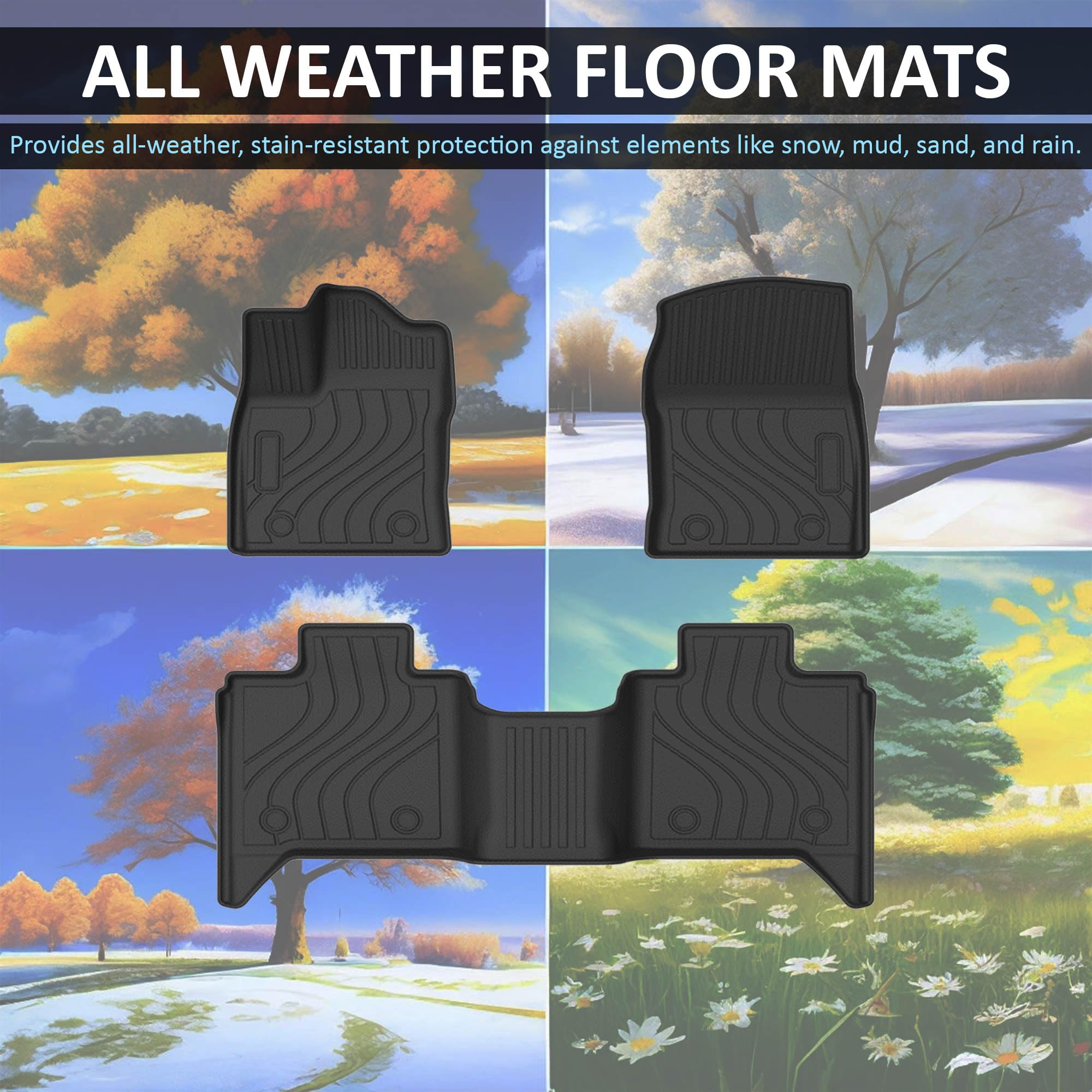TOTALINER Black Horse Heavy Duty Floor Mat Anti-Skid Black 1.37'' Thickness Compatible with 2022-2025 Toyota Tundra-FMTTU22