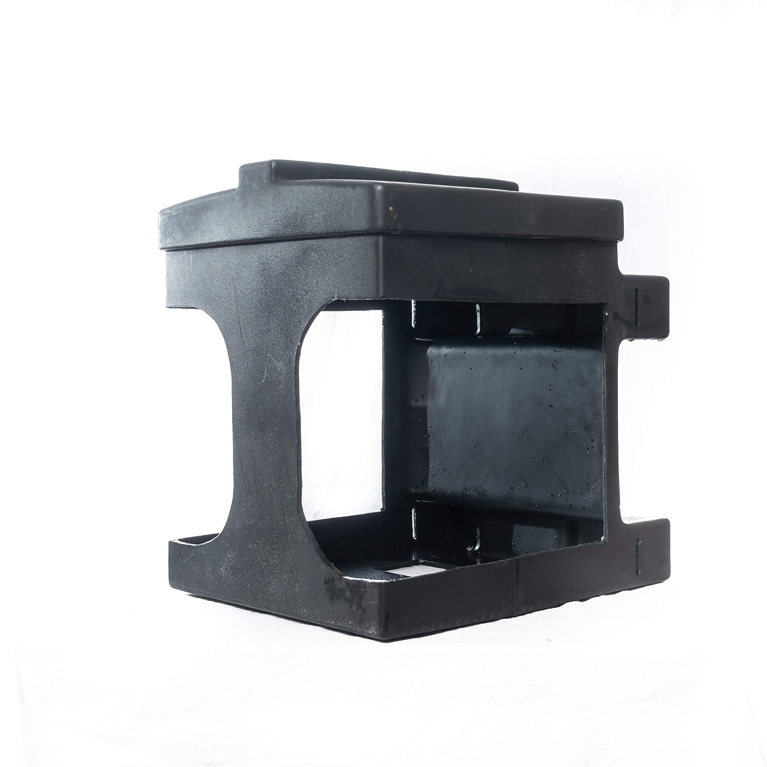 Block Holder Capsule Feeders for 20-25 lb Salt, Mineral, and Attractant Blocks with Mounting Straps, Black