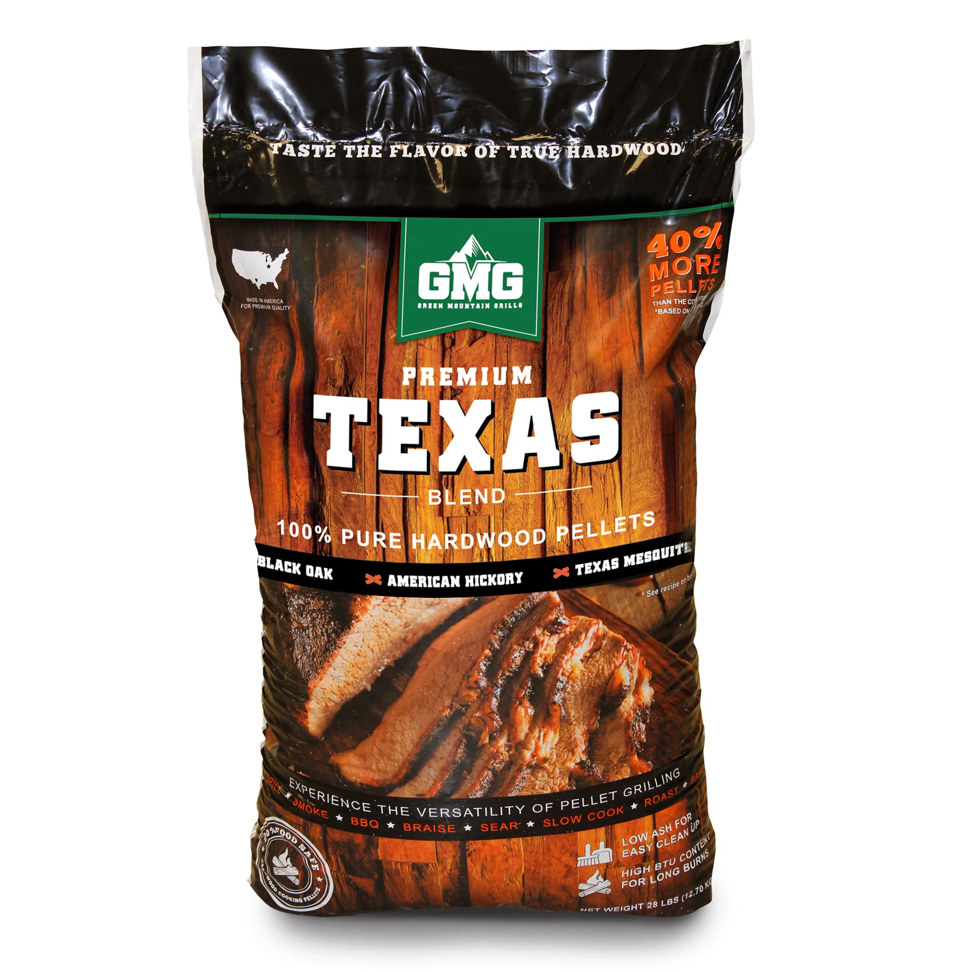 Green Mountain Grills Texas Premium Pure Hardwood Outdoor BBQ Grilling Pellets