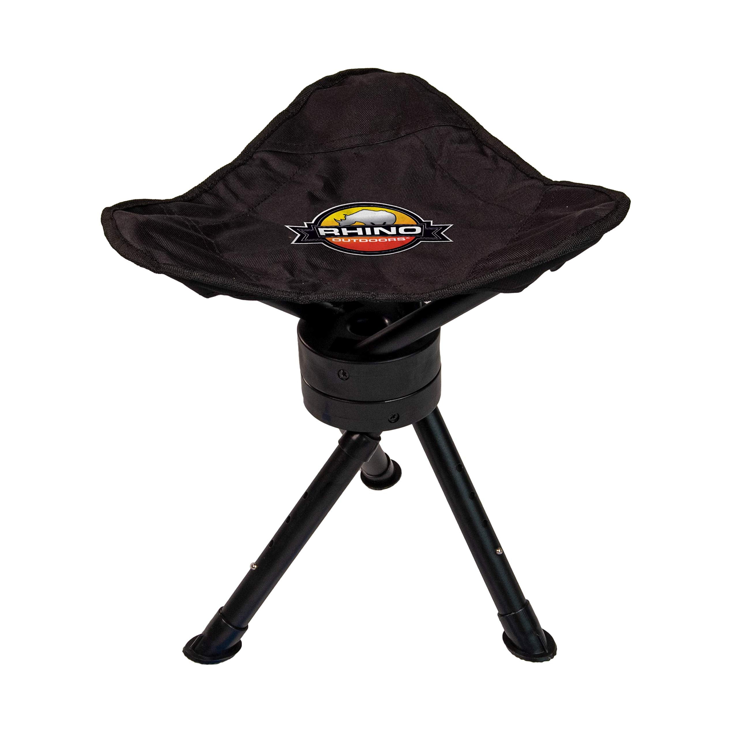 Rhino Outdoors RC-829 Hunting Swivel Stool w/Adjustable Legs, Black