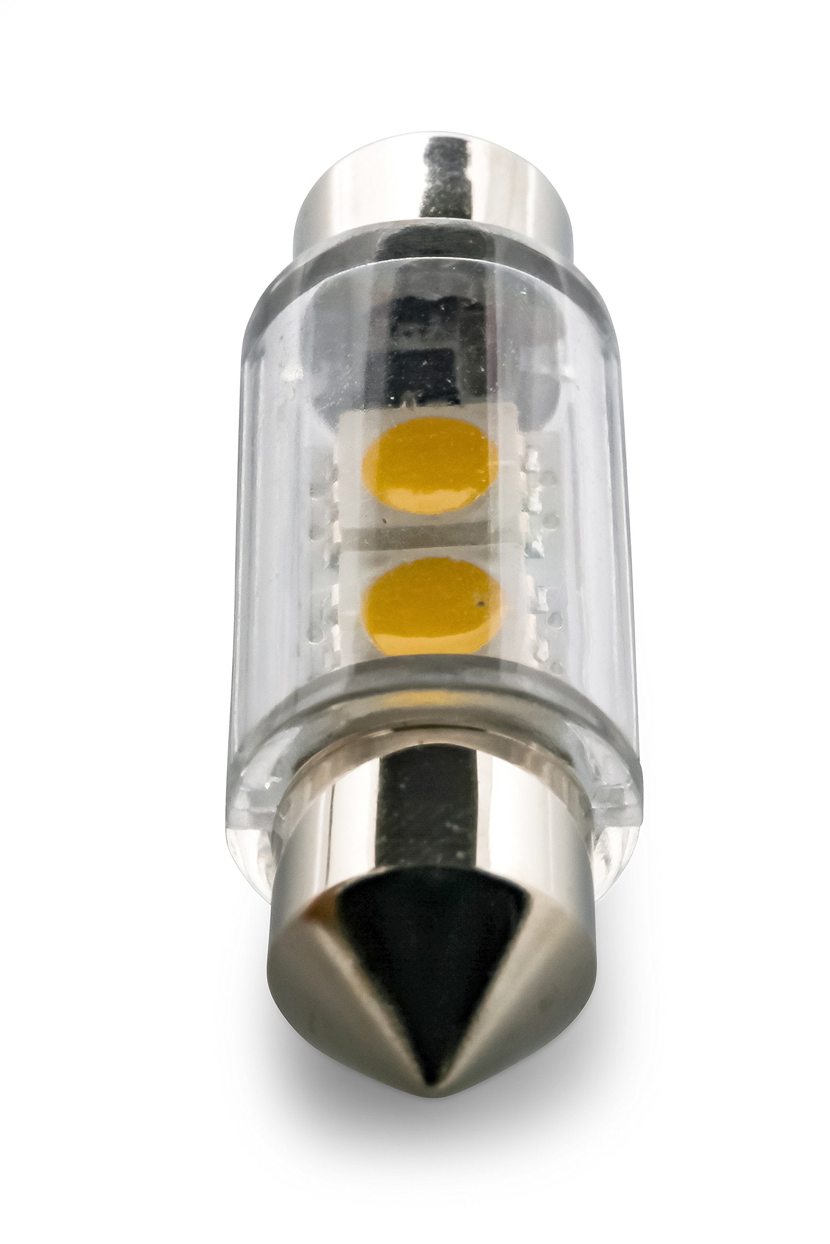LED Camco Replacement Bulb | Replaces 211-2 (Festoon) 336mm Length Style Light Bulbs | Features 2 Individual Lights for Bright White Light | 12V, 1 Bulb (54637)