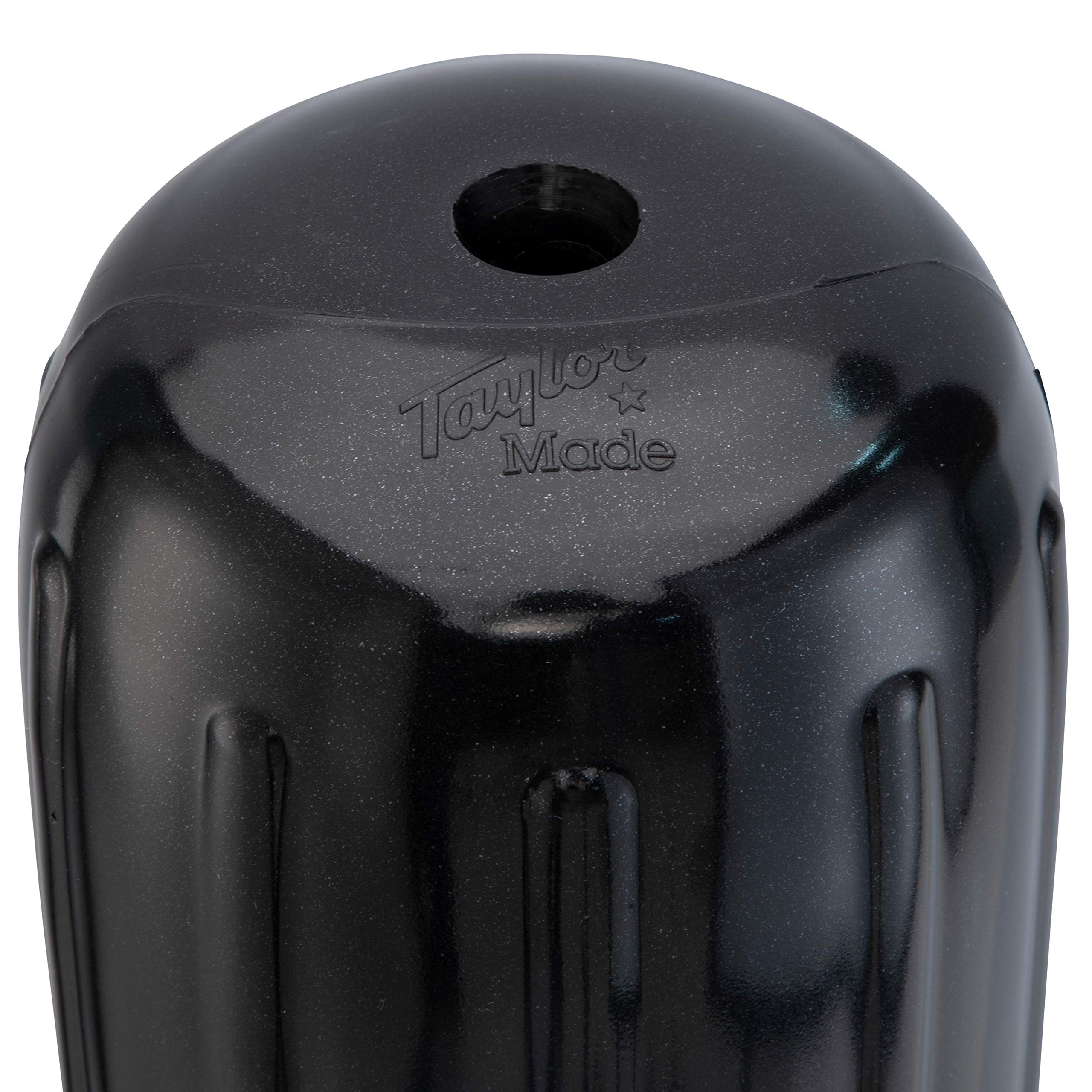 Taylor Made Inflatable Boat Fender Big B, Black Onyx (12" x 34") End-to-End Line Passage Fits 5/8" Rope, Hangs Horizontally or Vertically, Ribbed Technology, Needle Valve, Marine-Grade Vinyl - 71034