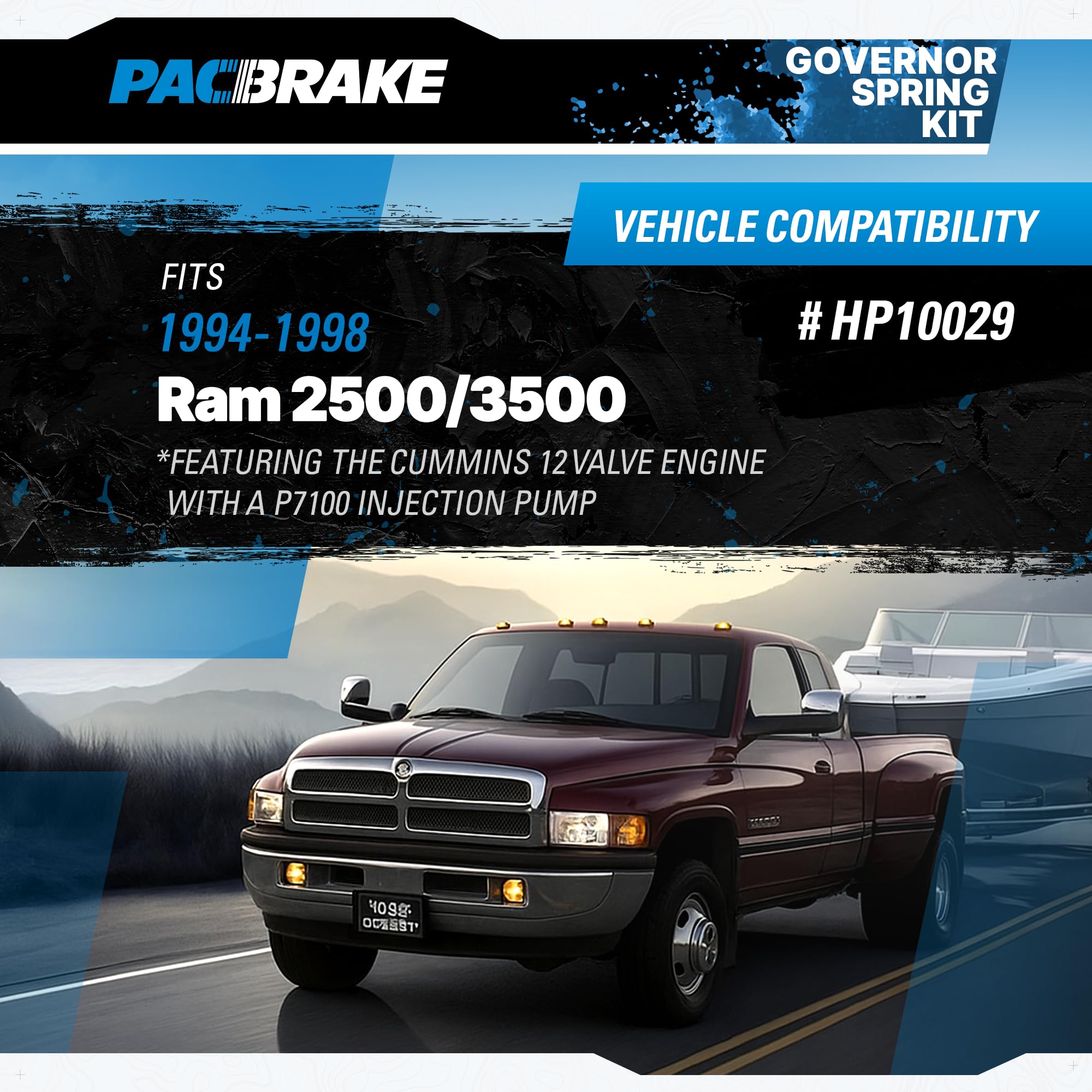 Pacbrake Governor Spring Kit HP10029 fits 1994-1998 RAM 2500/3500 featuring the Cummins 12 Valve Engine with a P7100 Injection Pump | Quality Materials | Maximum Reliability