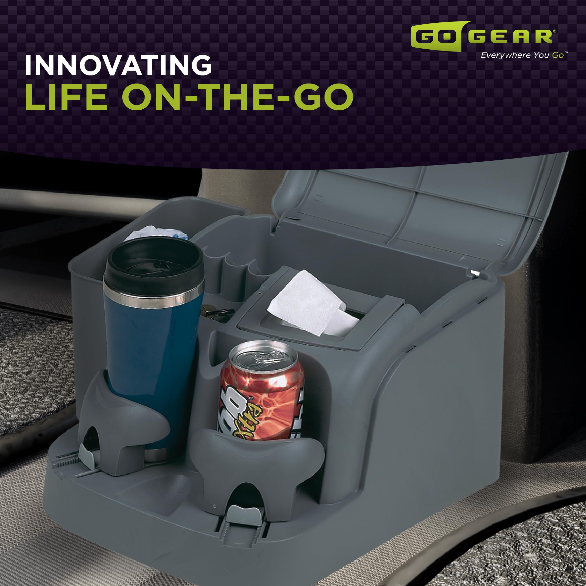 Bench or Rear Seat Deluxe Console Go Gear SSC-CHA/DLX, (Charcoal)