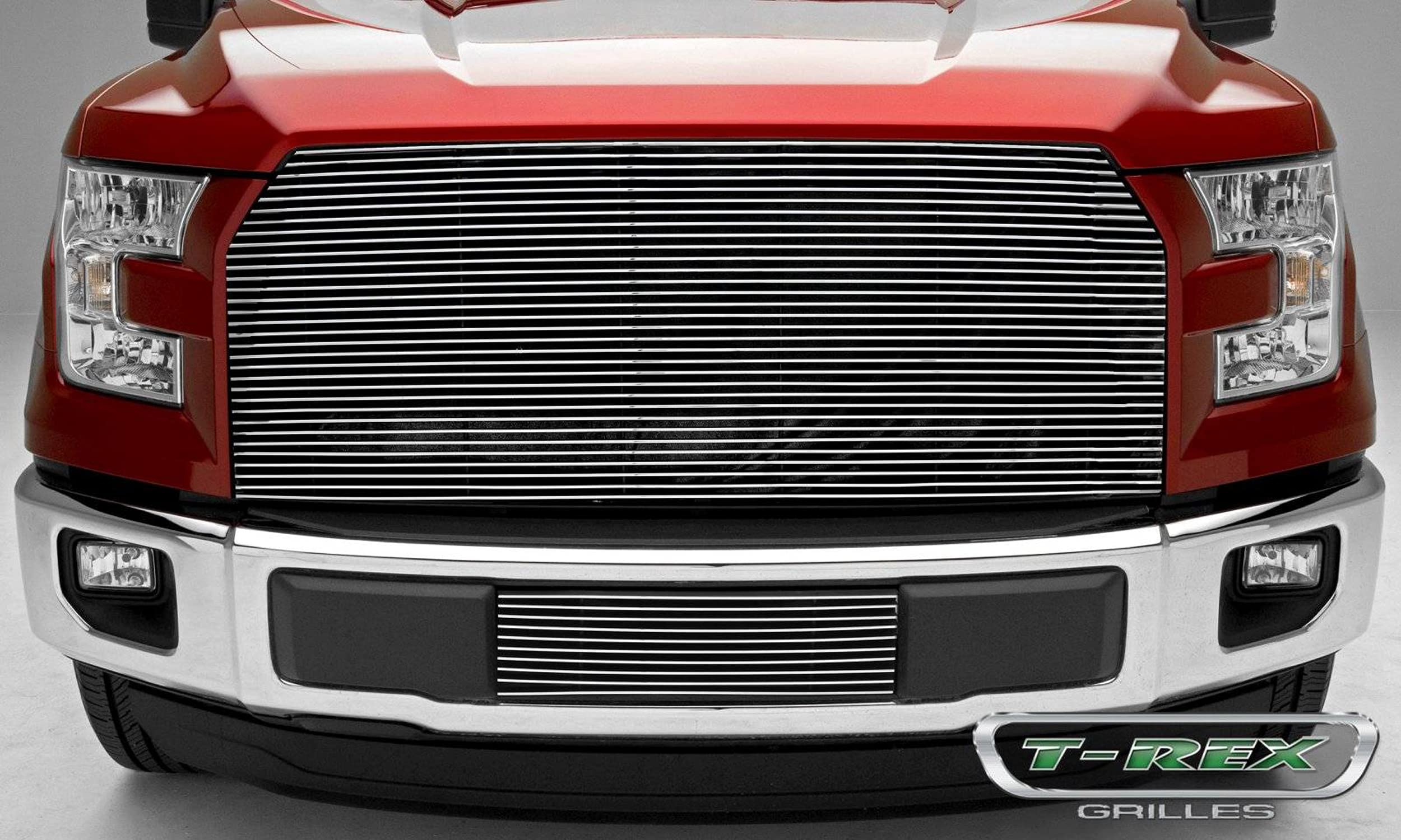 2015-2017 F-150 T-Rex Grilles Billet Grille, Polished, 1 Pc, Replacement, Does Not Fit Vehicles with Camera - PN #20573