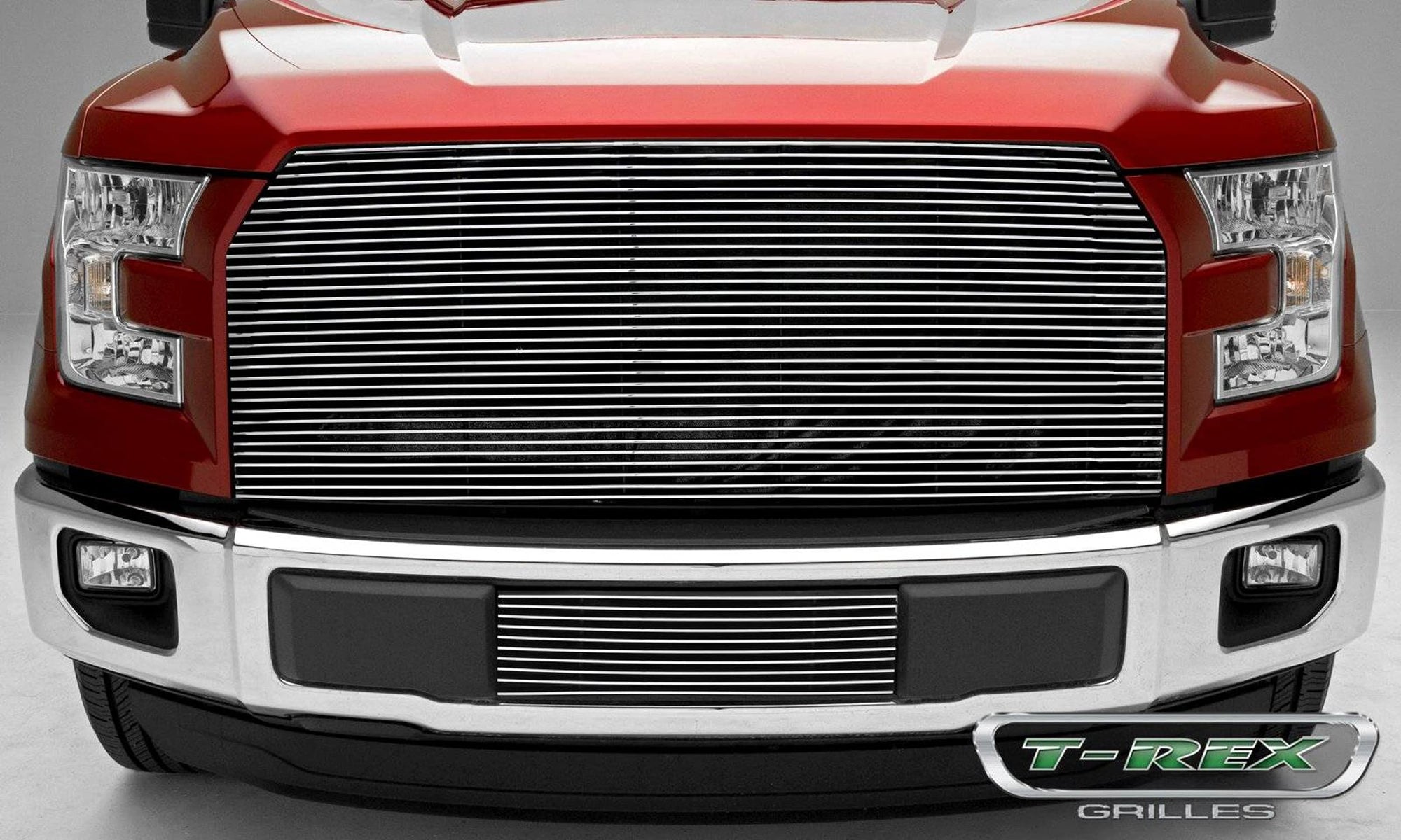 2015-2017 F-150 T-Rex Grilles Billet Grille, Polished, 1 Pc, Replacement, Does Not Fit Vehicles with Camera - PN #20573