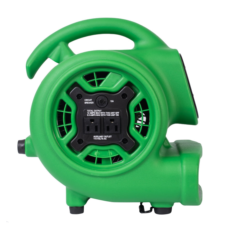 Mini Mighty XPOWER P-230AT 1/4 HP 925 CFM Centrifugal Air Mover, Carpet Dryer, Floor Fan, Blower, Stackable, Daisy Chain, for Water Damage Restoration, Janitorial, Plumbing, Home Use, Green