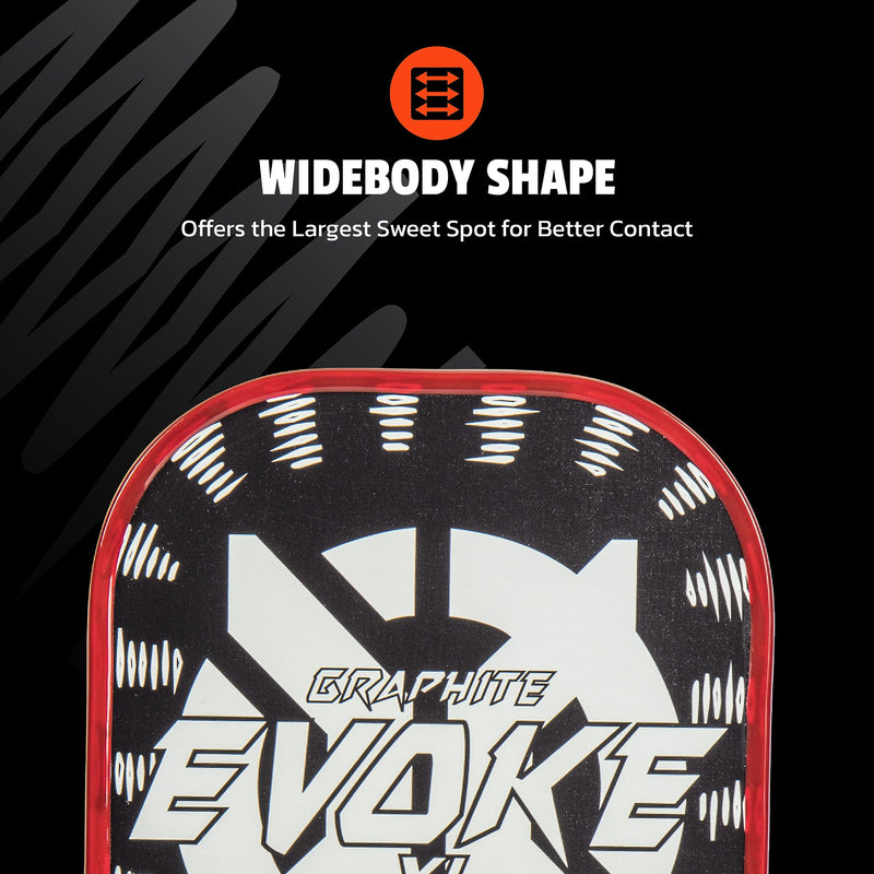 Evoke XL Onix Graphite Pickleball Paddle Features Polypropylene Core, Graphite Face, and Oversized Shape, White