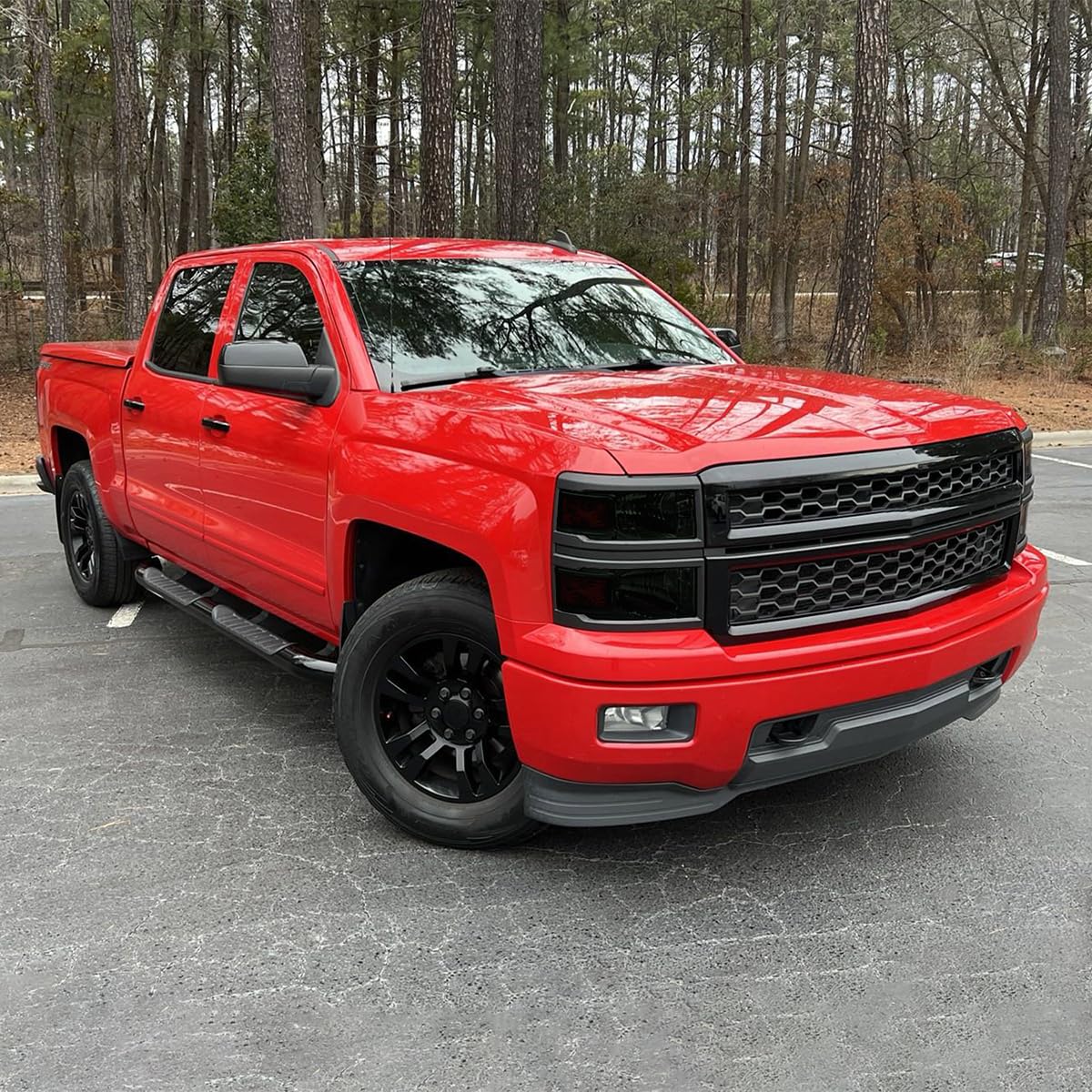 Smoke SPEC-D TUNING Headlights with Black Trim Compatible with 2014-2015 Chevy Silverado 1500 Left + Right Pair Head Lights Lamp Assembly