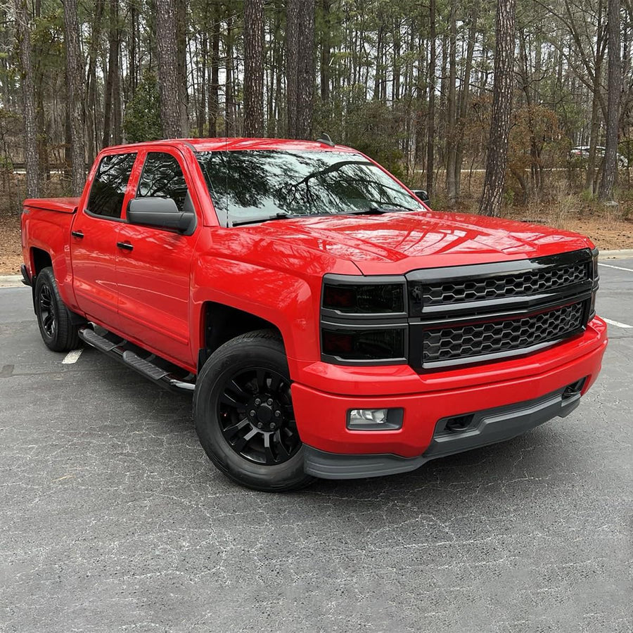 Smoke SPEC-D TUNING Headlights with Black Trim Compatible with 2014-2015 Chevy Silverado 1500 Left + Right Pair Head Lights Lamp Assembly