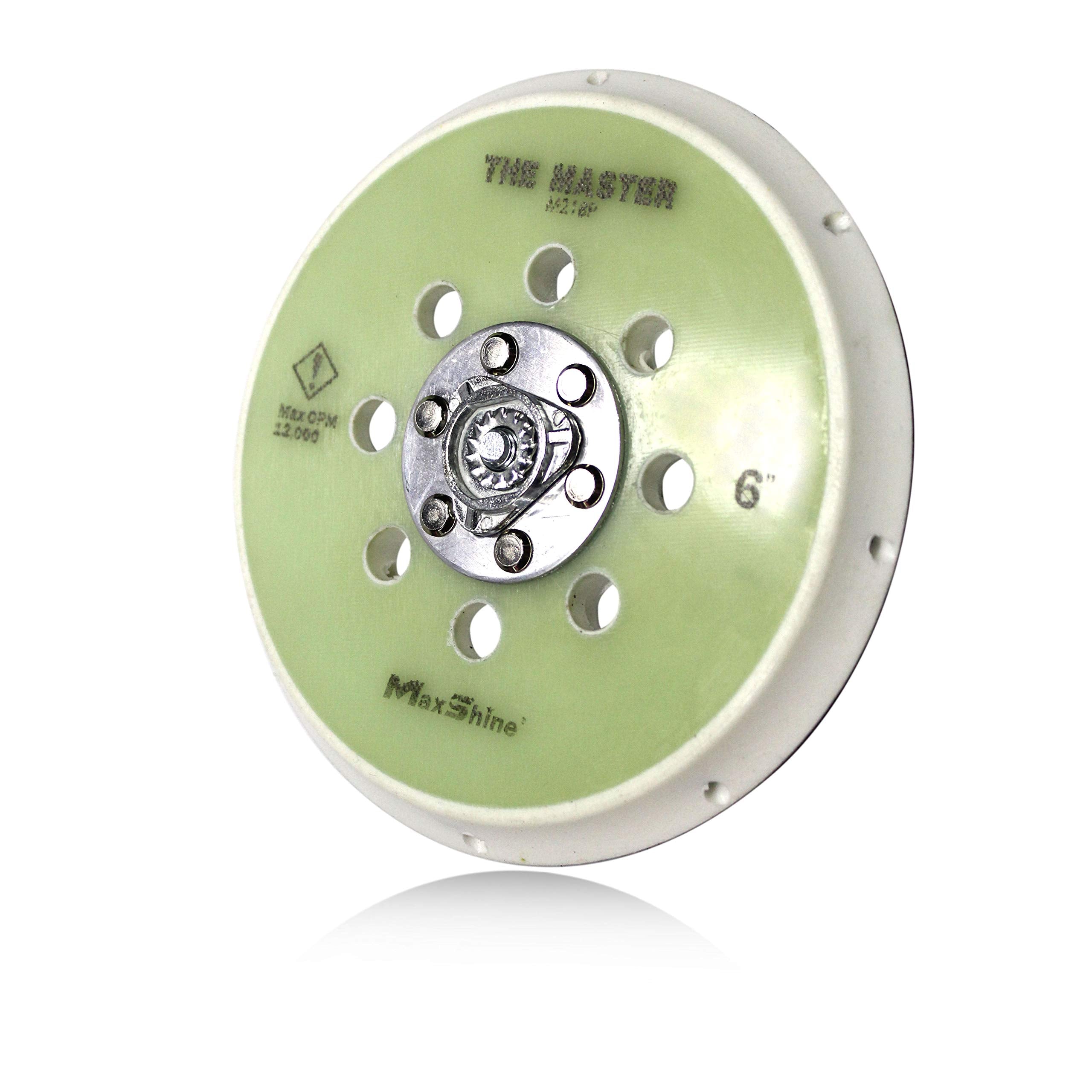 6” Maxshine Hook & Loop Dual Action Backing Plate Pro Series – for Polishers, 5/16” Thread, Up to 12000 OPM, 8 Vented Holes - Sanding, Finishing, Polishing, Buffing - Detailing Accessories & Supplies