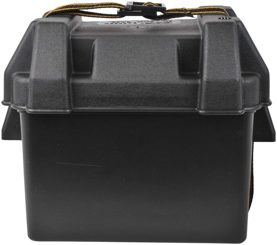 Attwood Small Battery Box 9082-1 with Mounting Kit and Strap, Fits Series 16 and U1 Batteries, Black