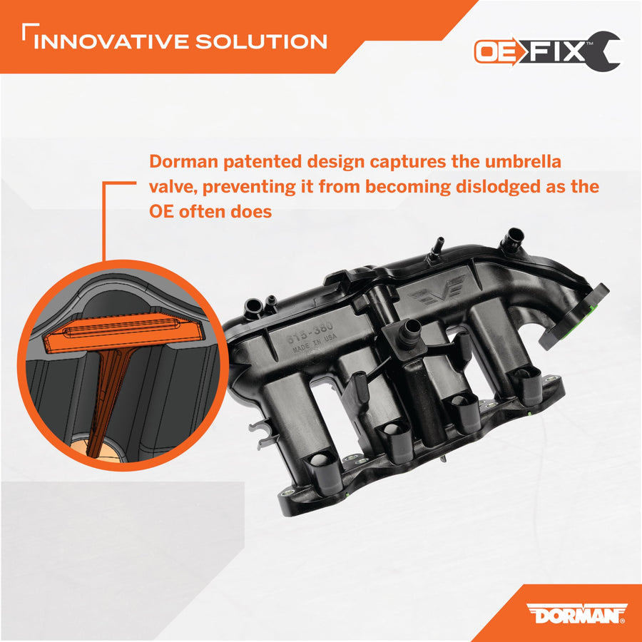 Dorman Patented 615-380 Plastic Intake Manifold - Includes Gaskets Compatible with Select Buick/Chevrolet Models (OE FIX)