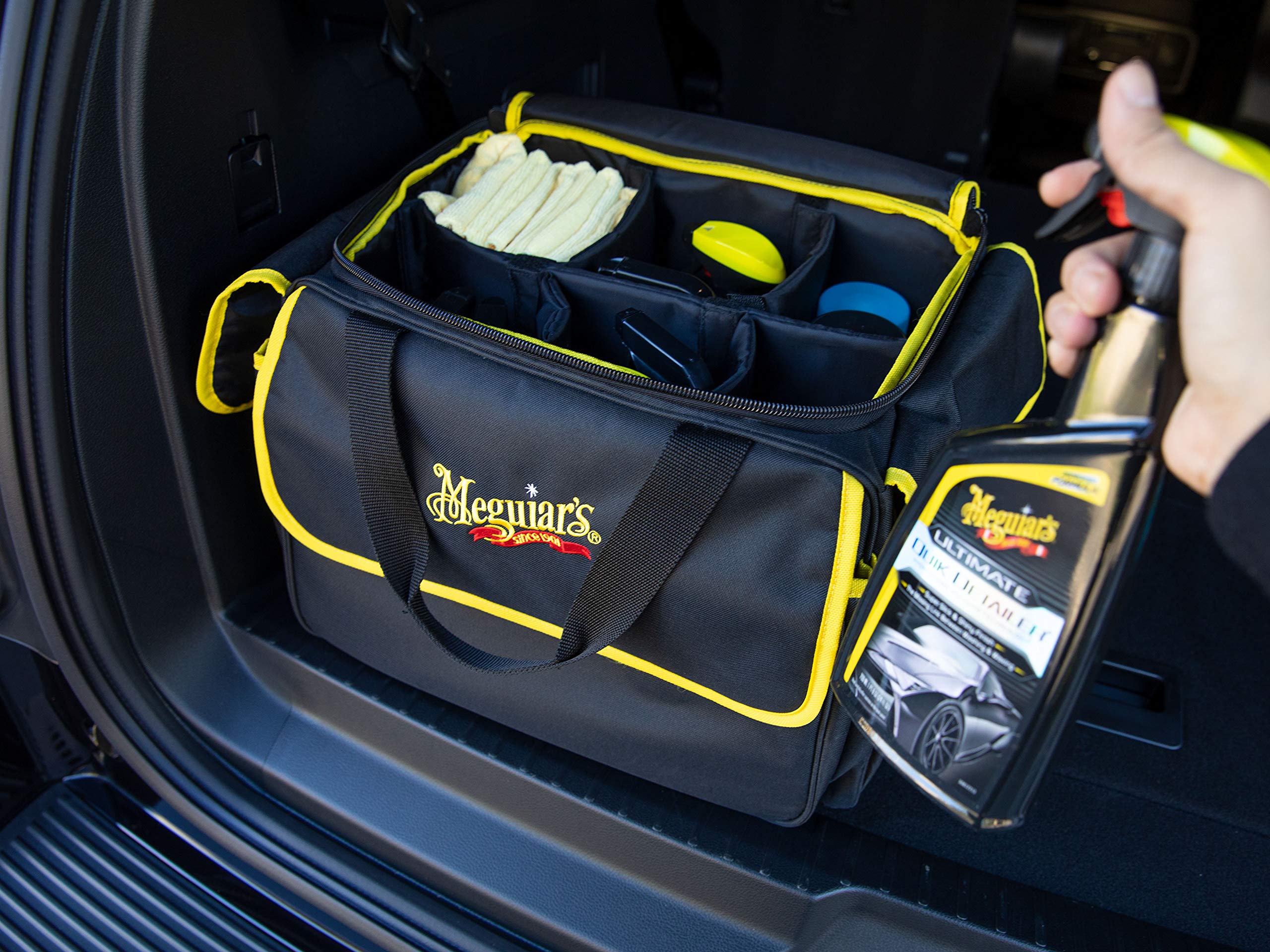 Meguiar's Premium Car Detailing Bag and Supply Organizer - Portable for All Your Favorite Supplies, Black