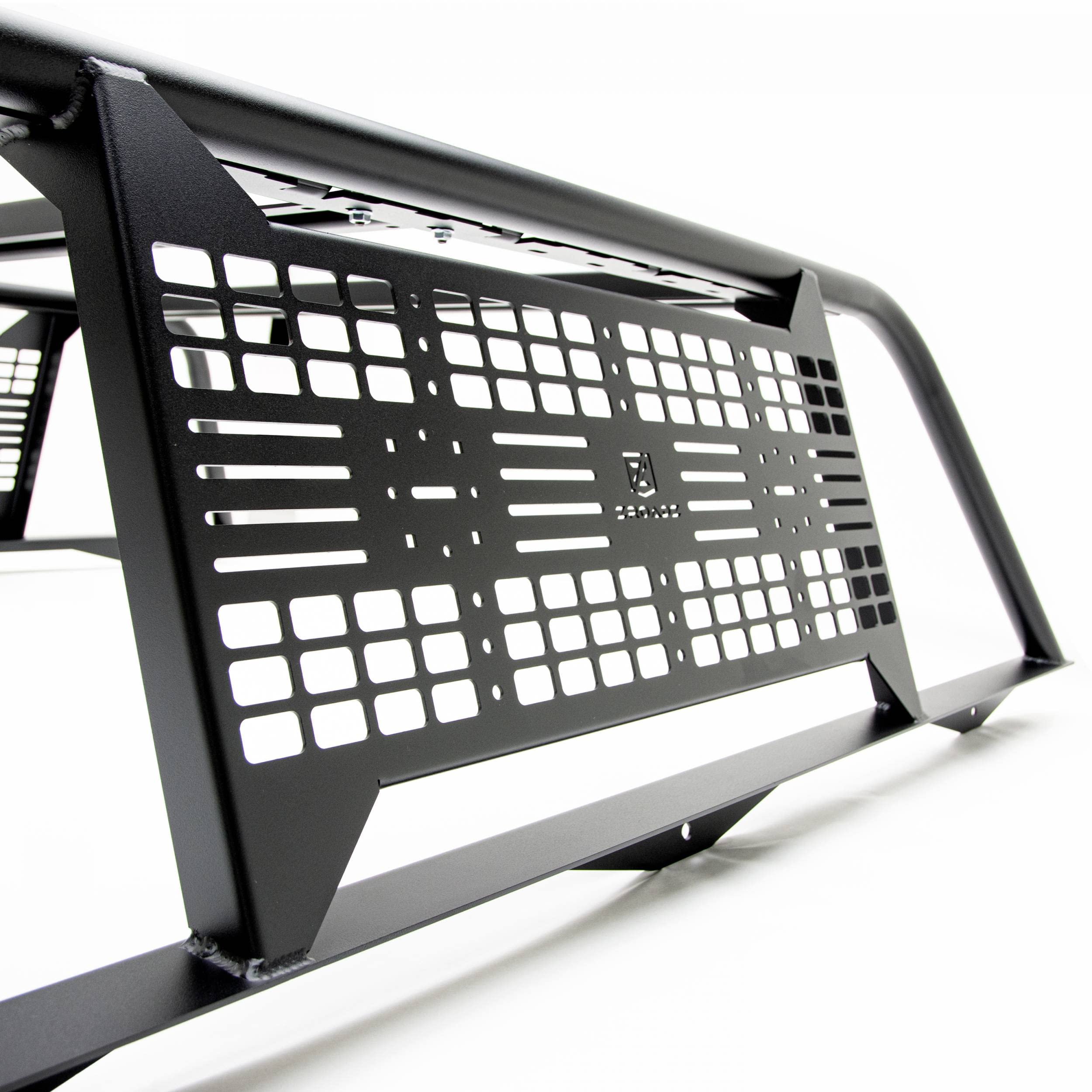 ZROADZ Overland MOLLE Truck Rack, Compatible with 2016-2025 Toyota Tacoma (2) 3 Inch White ZROADZ LED Pod Lights - Part # Z859101