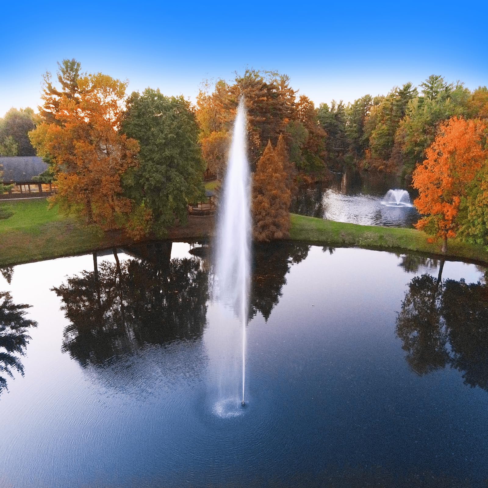 Scott Aerator 1/2 HP Gusher Fountain 230V Pond Aerator with 100 ft. Electric Cord | Decorative Pond Fountain | Aerating Fountain for Lakes & Ponds | Maintenance Free Stainless Steel Fountain
